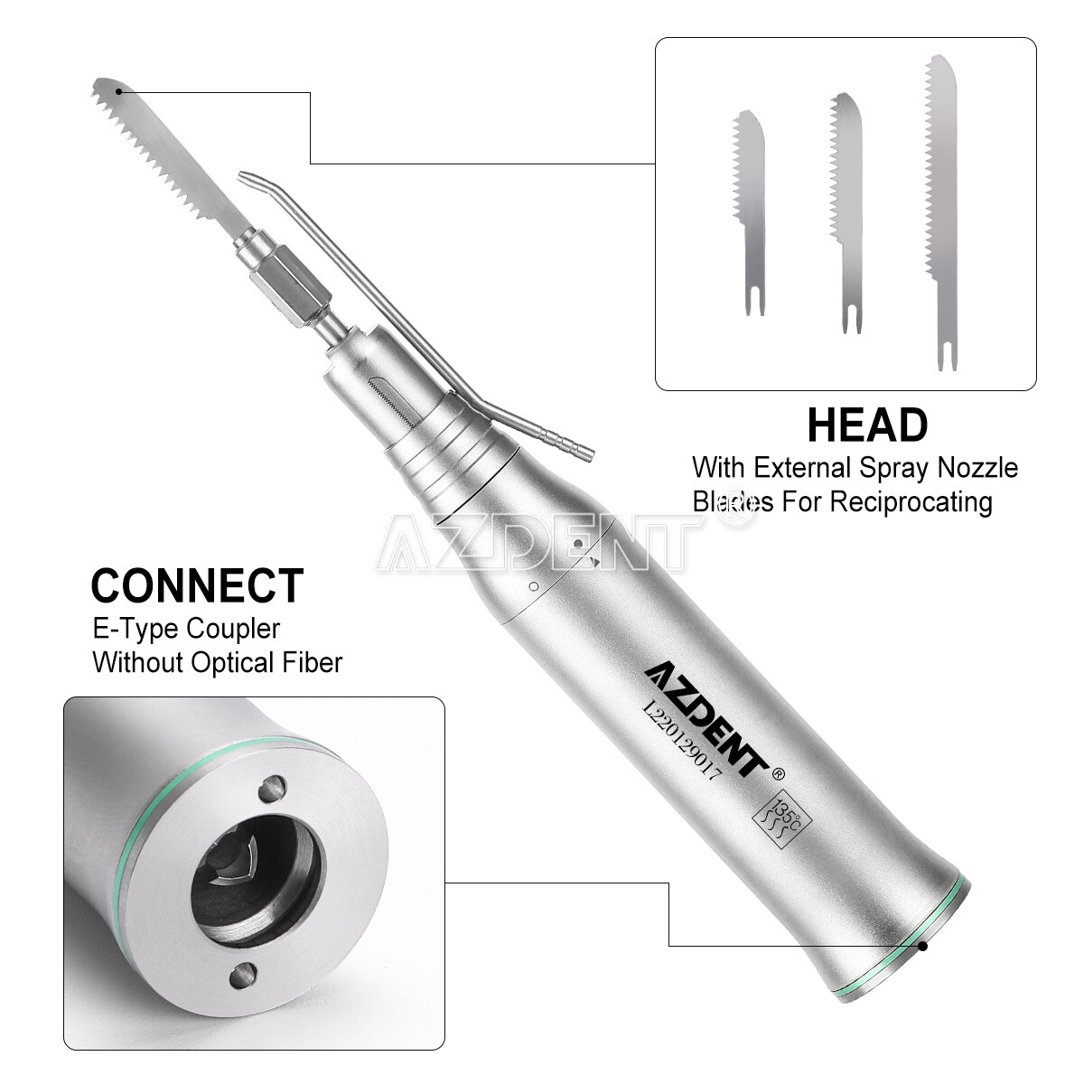 AZDENT Dental Surgical LED Brushless Micro Motor /Saw Straight Handpiece