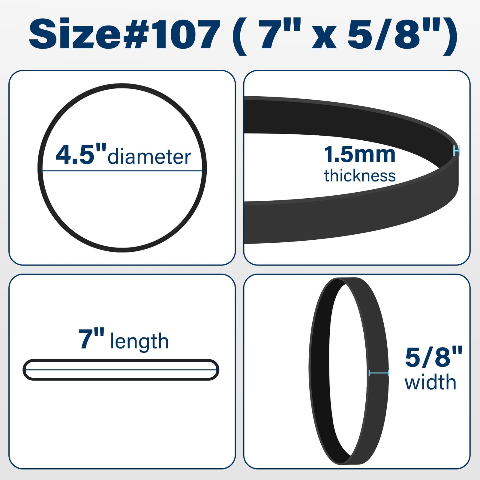 Large Rubber Bands, 30Pcs Size 107 Big Wide Elastic Bands, Heavy Duty Black L…