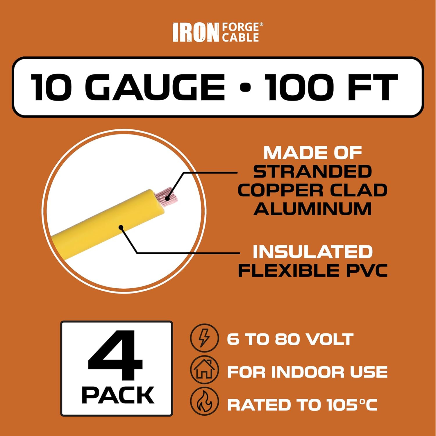 400 Ft 10 Gauge Primary Automotive Wire – 4 Roll Assortment
