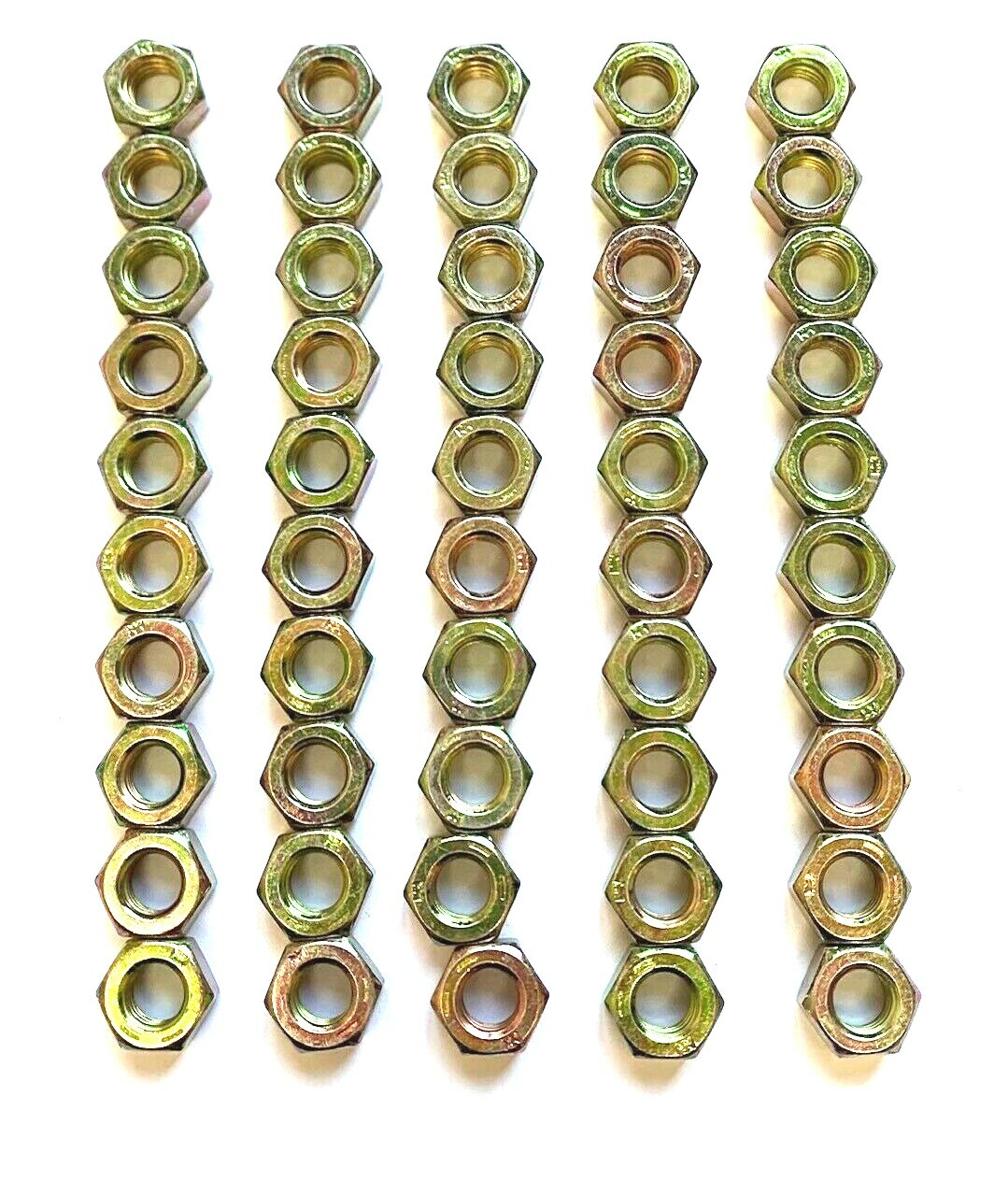 5/16-18 GRADE 8 HEX NUT – YELLOW ZINC PLATED – UNC- 50 PIECES PER PACK