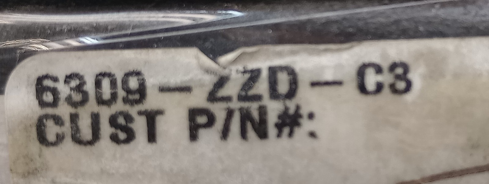 Peer 6309-ZZD-C3 Ball Bearing Deep Groove 45 x 100 x 25mm 6309ZZDC3