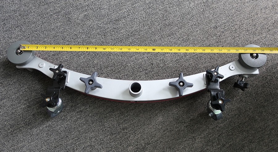 SQUEEGEE ASSEMBLY, UNKNOWN BRAND, 28″ WHEEL-TO-WHEEL, 10.25″ MOUNTING SCREWS