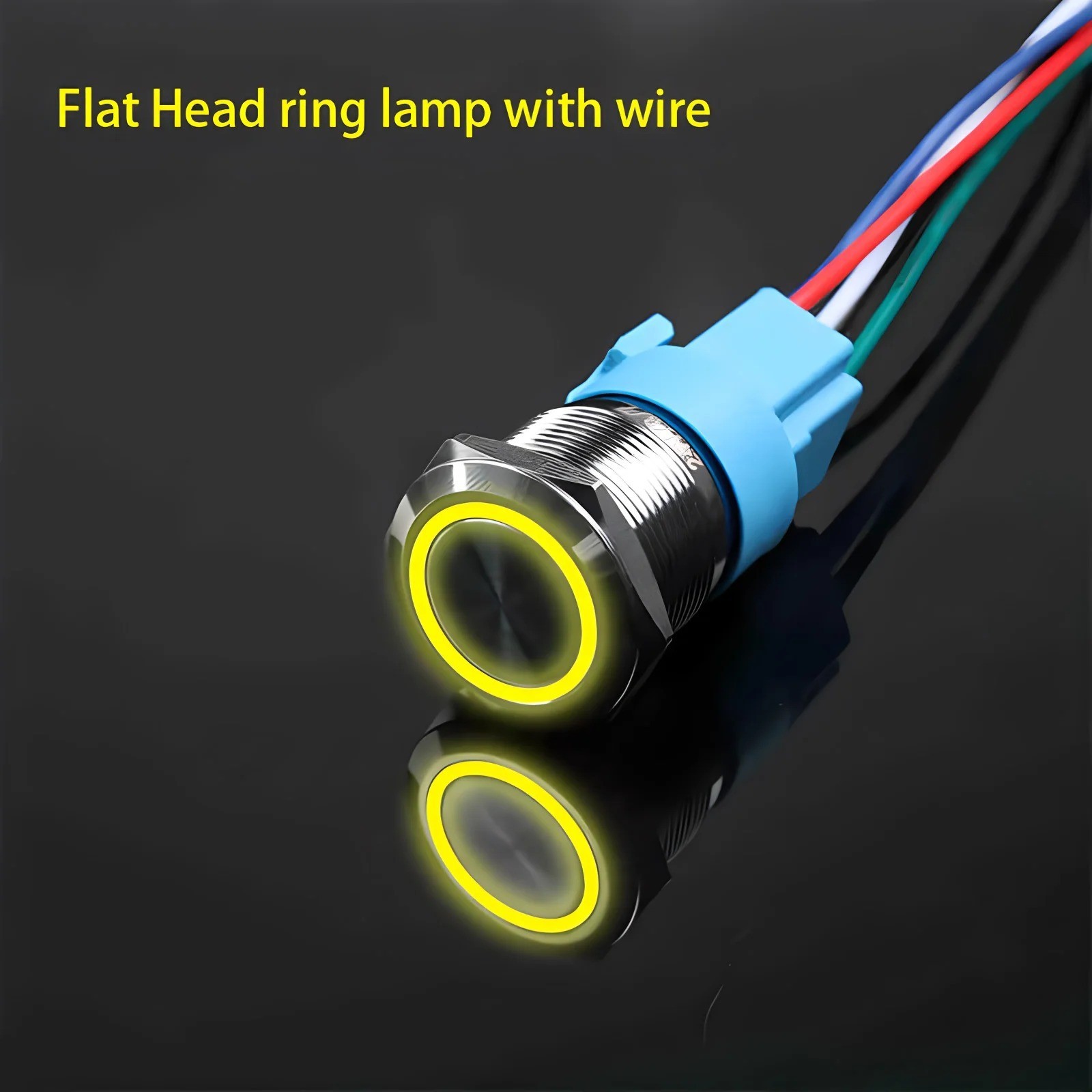 19mm 12V LED ON OFF Push Button Power Switch Latching with Wire Socket Harness
