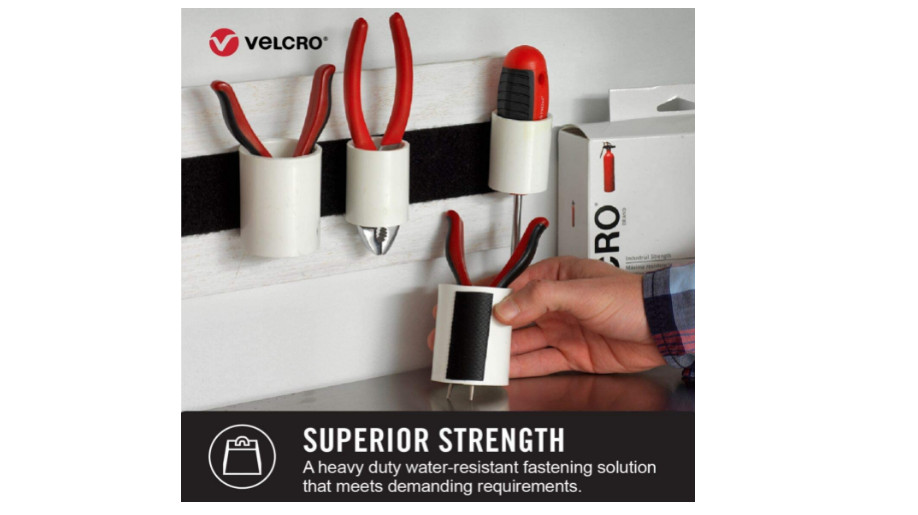 Adhesive VELCRO Brand Industrial Strength Tape Strips Heavy Duty Black 4×2 4 Set
