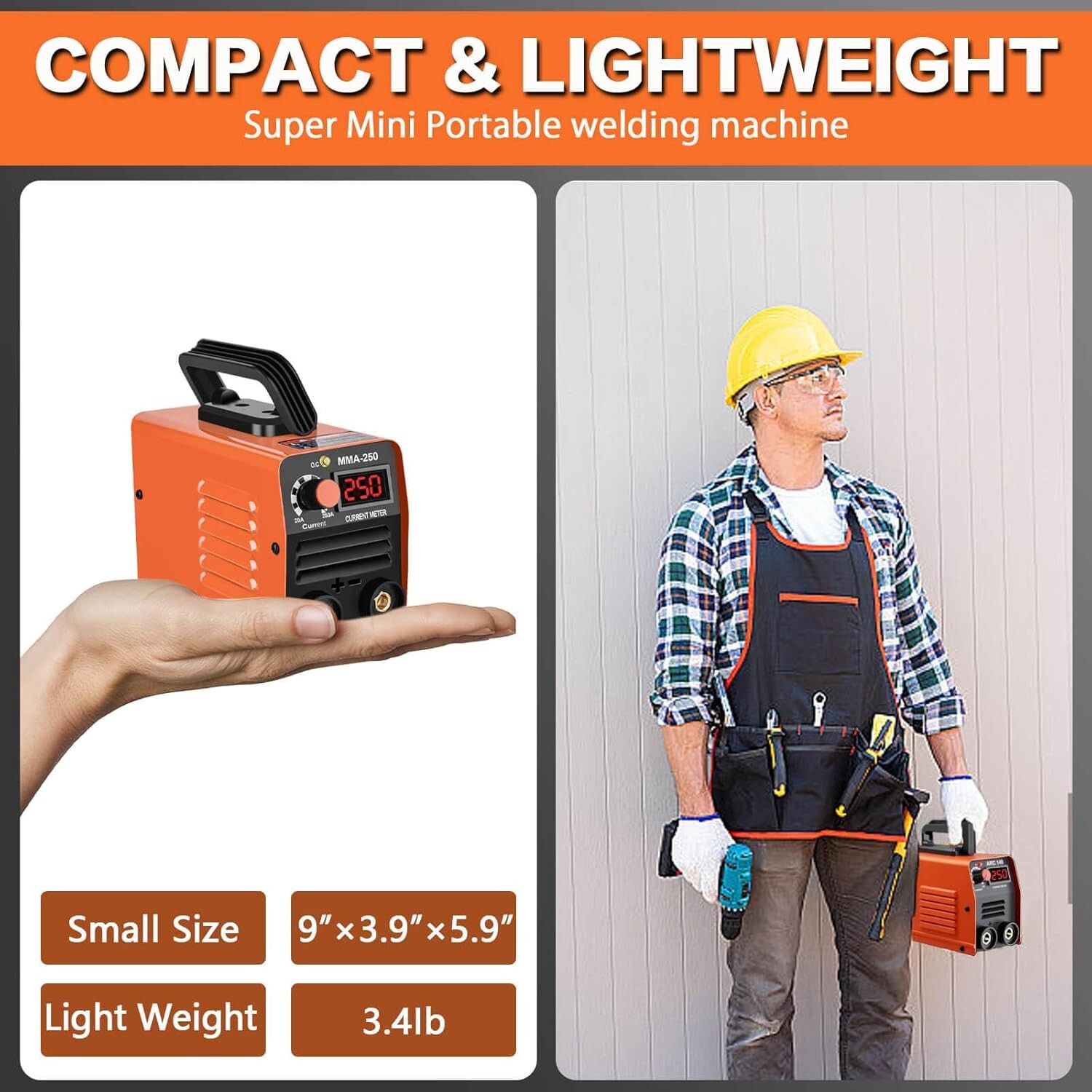 Stick Welder 250 Amp 110V Mini LED Display Digital Inverter IGBT Welding Machine