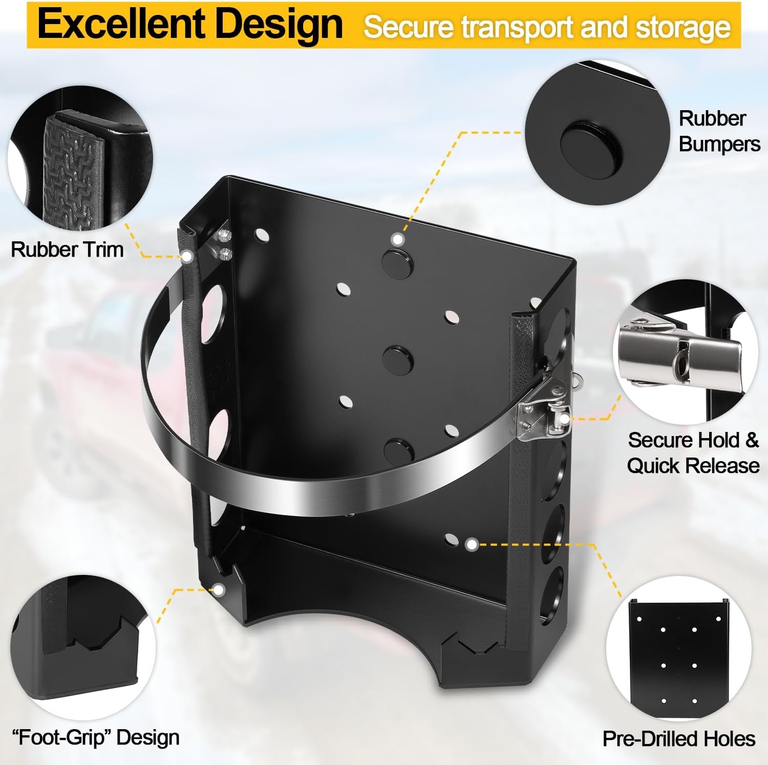 11 lb & 4.25 lb Propane Tank Mount Holder 9 Inch Cylinder Tank Mounting Bracket