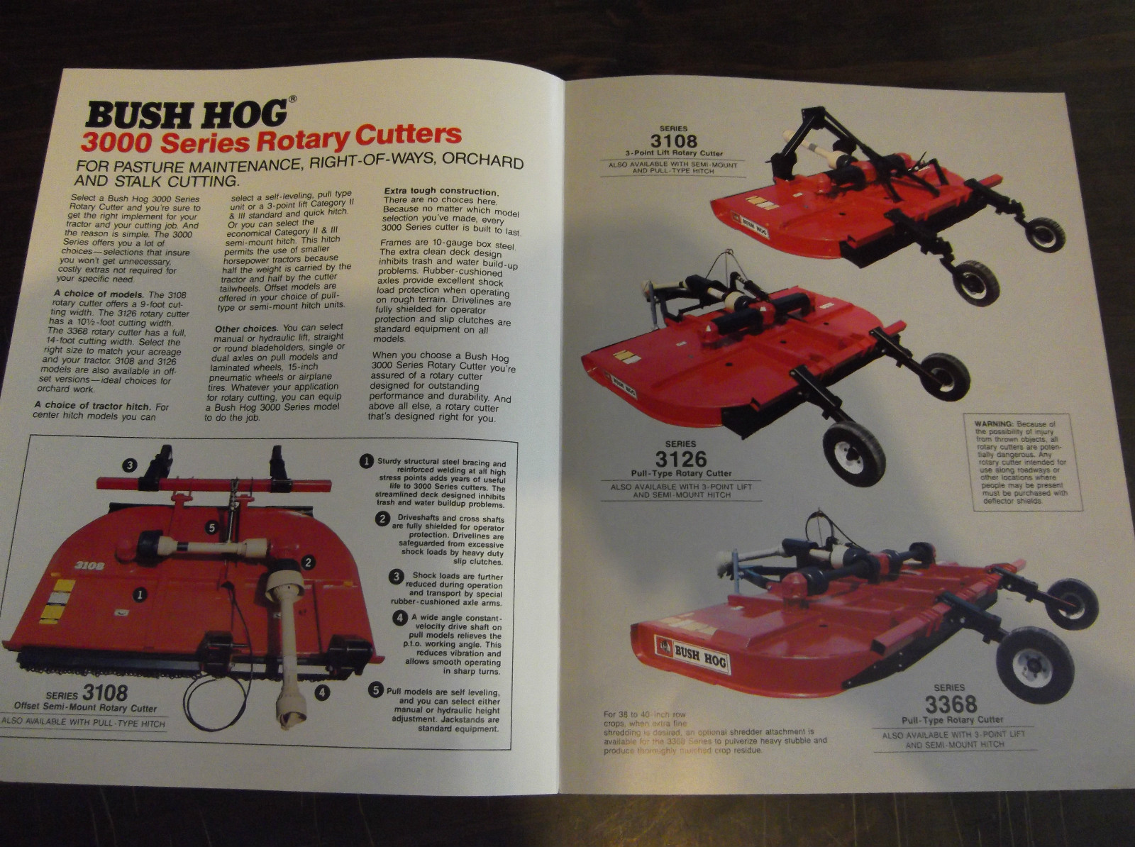 BUSH HOG 3000 SERIES ROTARY CUTTERS BROCHURE 3108 3126 3368