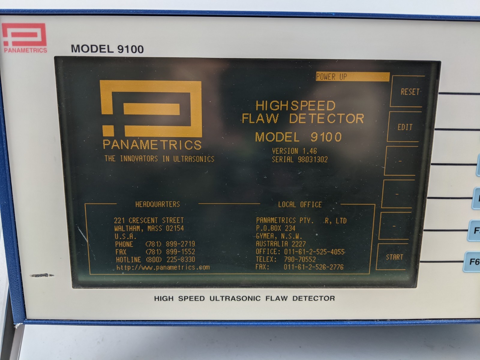 PANAMETRICS 9100 HIGH SPEED ULTRASONIC FLAW DETECTOR