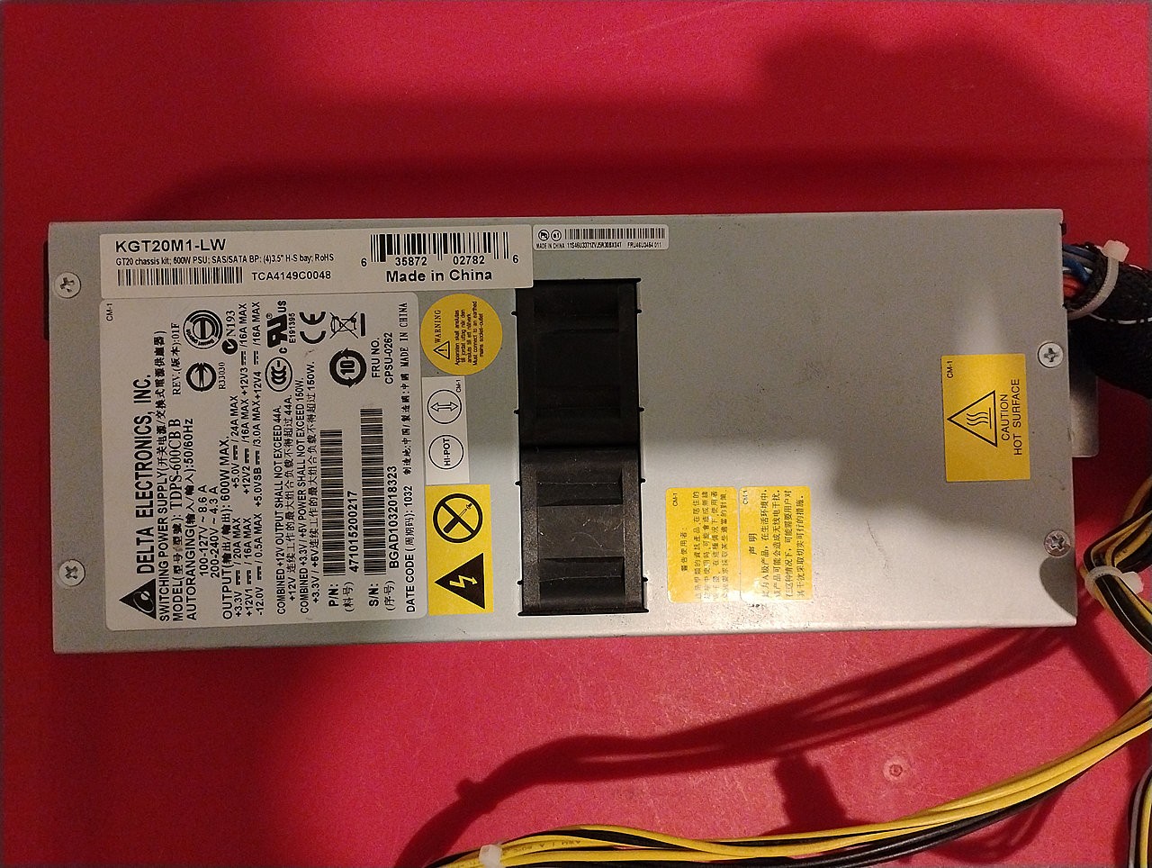 Delta TDPS-600CB B 600W Server Power Supply 24 + 2X8 + 2X4 Lenovo & Other Brands
