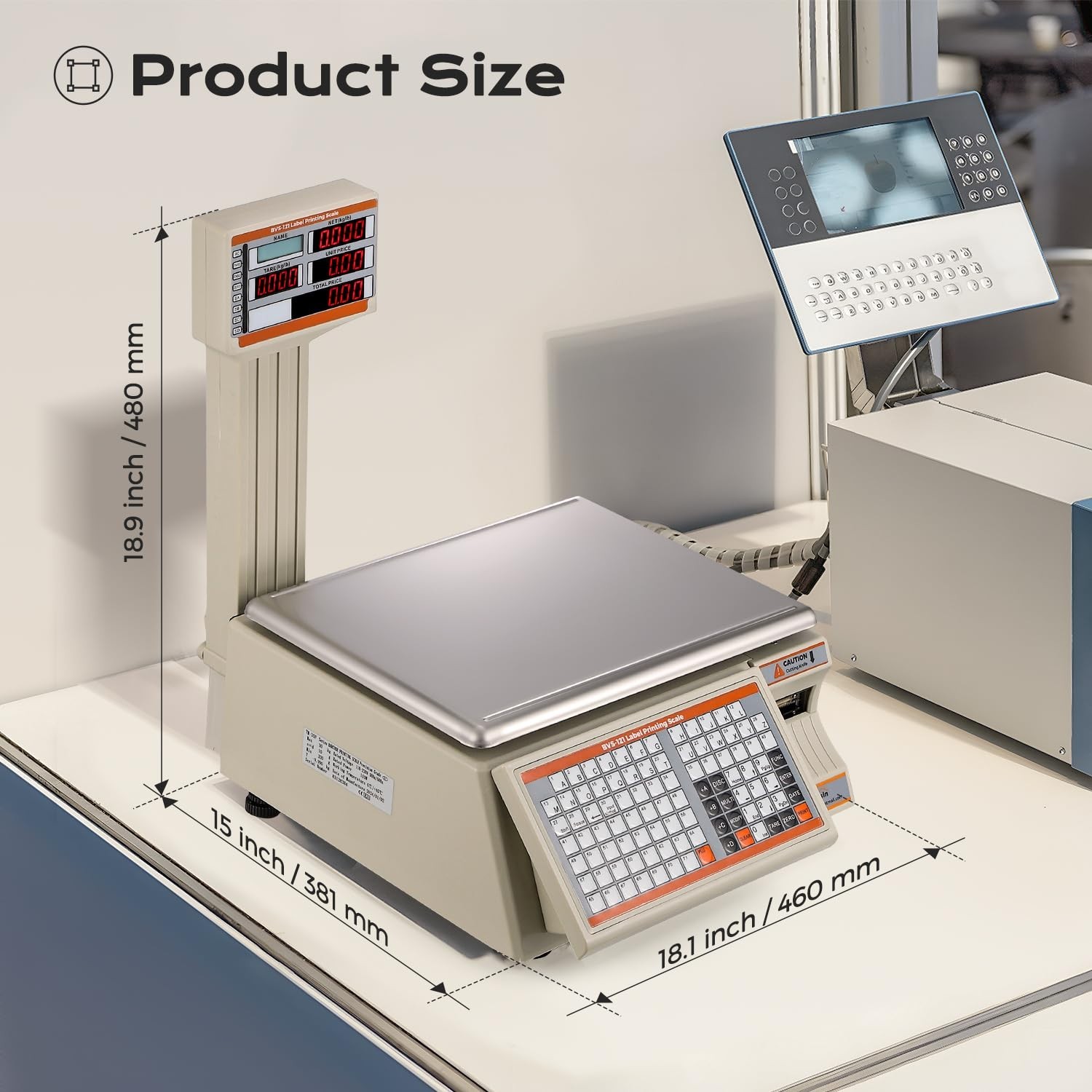 Label Printing Scale 66 Lbs Capacity Price Computing Pole Display