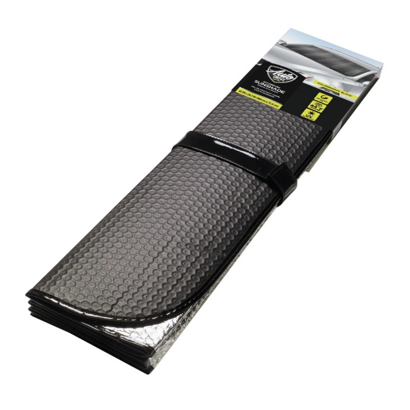 Auto Drive Holographic Black Accordion Sunshade Universal Size 1 Pack