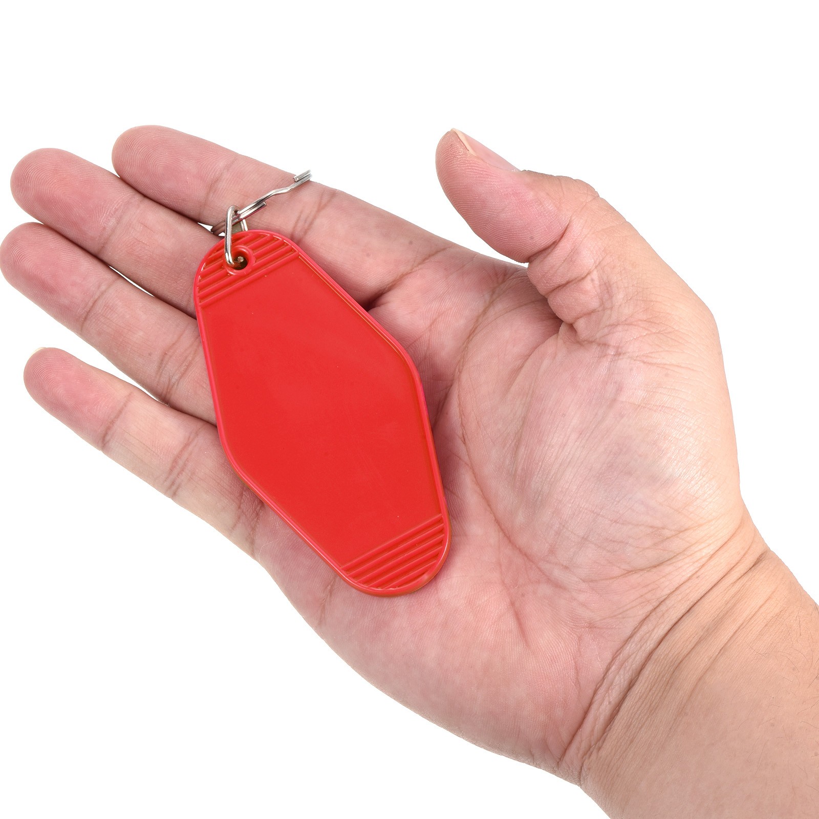 Vintage Motel Keychain, 20 Pack Blank Hotel Keychain Key Tag, Red, Dark Yellow