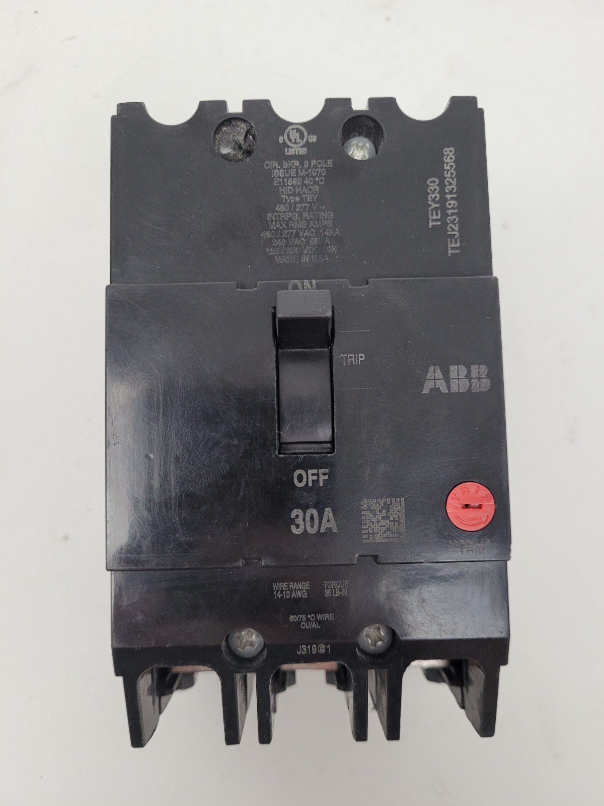 TEY330 ABB 30 Amp 480 Volt Circuit Breaker – Next Day Option – New
