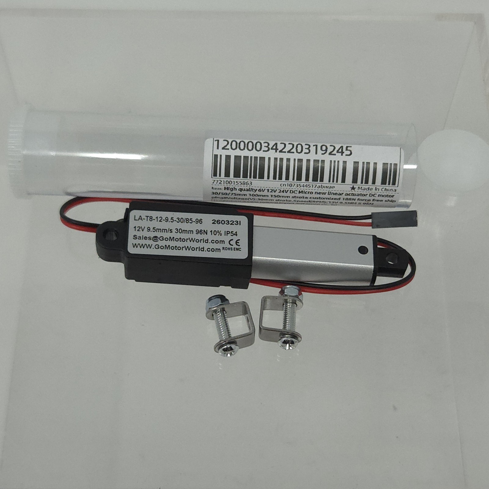 DC 12V 9.5mm/s 30mm 96N Mini Micro Linear Actuator Fast Speed 6 inch