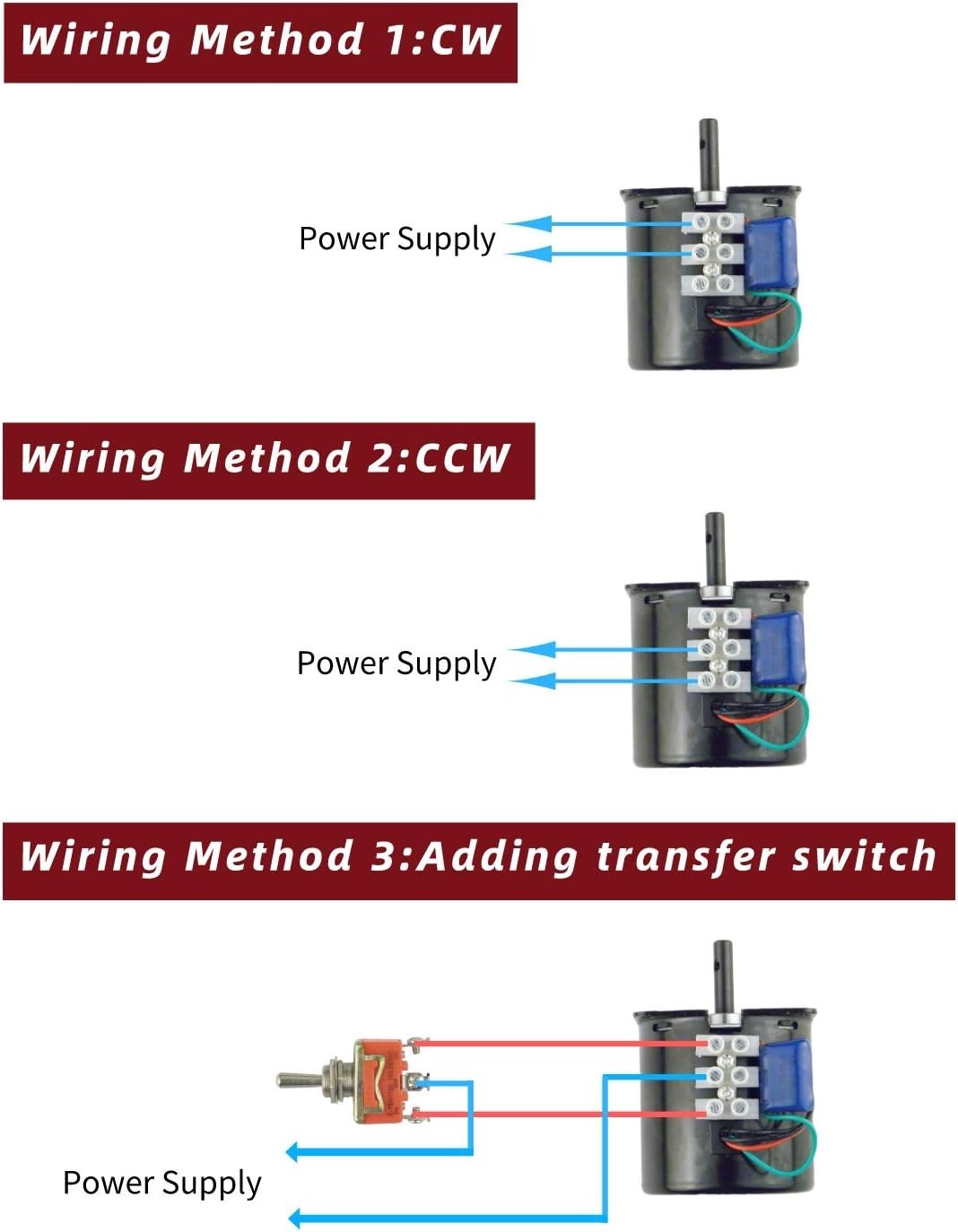 High Torque 60KTYZ Motor for Industrial Drive with Bracket and Power Switch