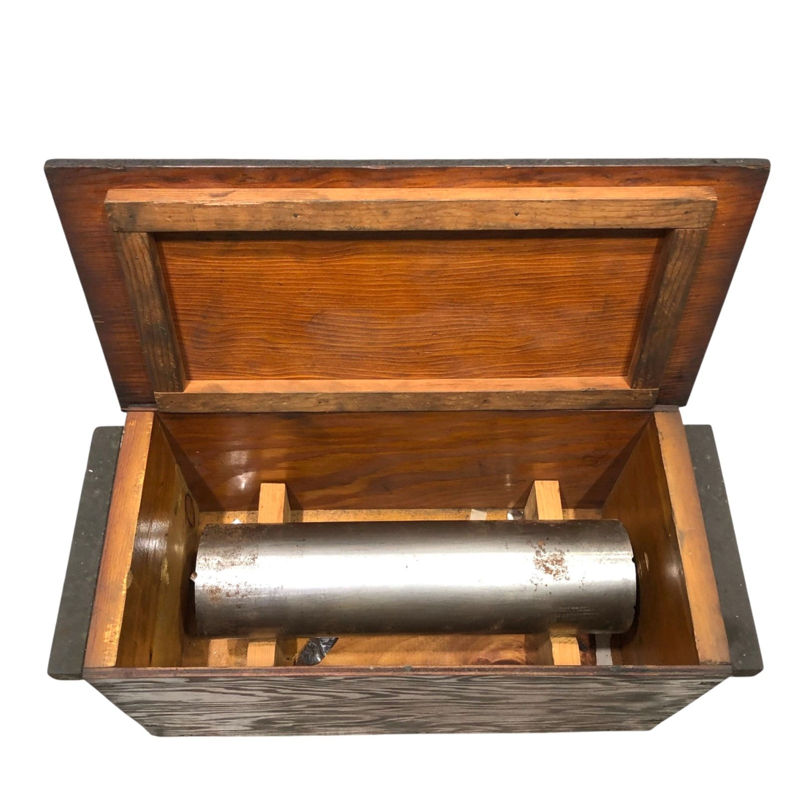 Cylindrical Square 12″ Height 3-1/4″ Diameter In Wooden Box