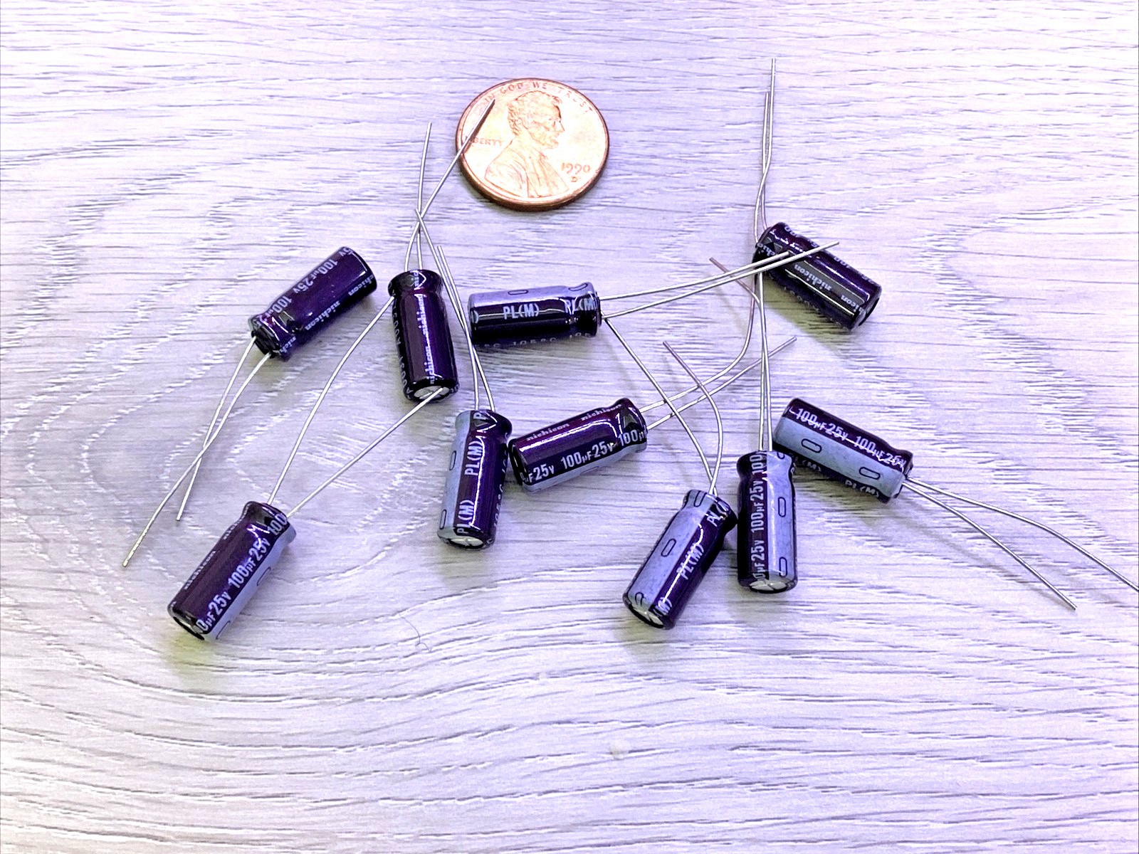 10x Nichicon 100uf 25v radial capacitors caps QTY 10pcs *