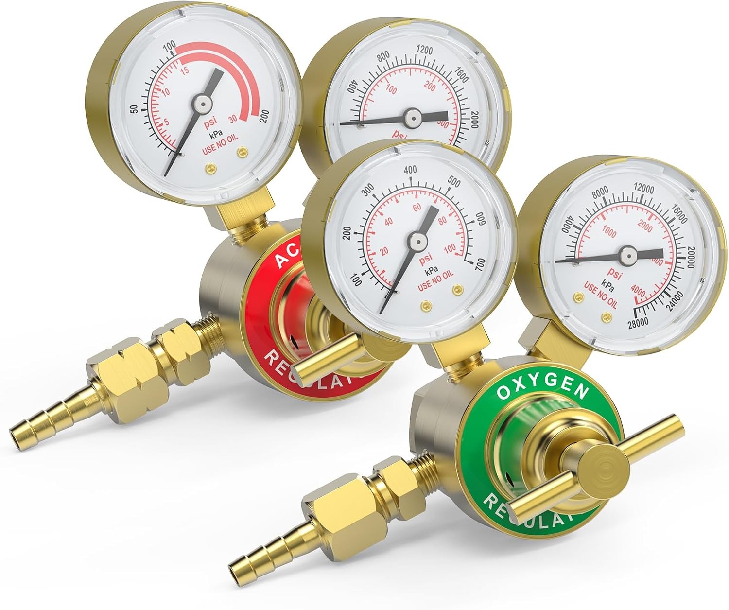 Oxygen Acetylene Gas Regulator Welding Cutting Torch Dual Gauge CGA540 CGA200