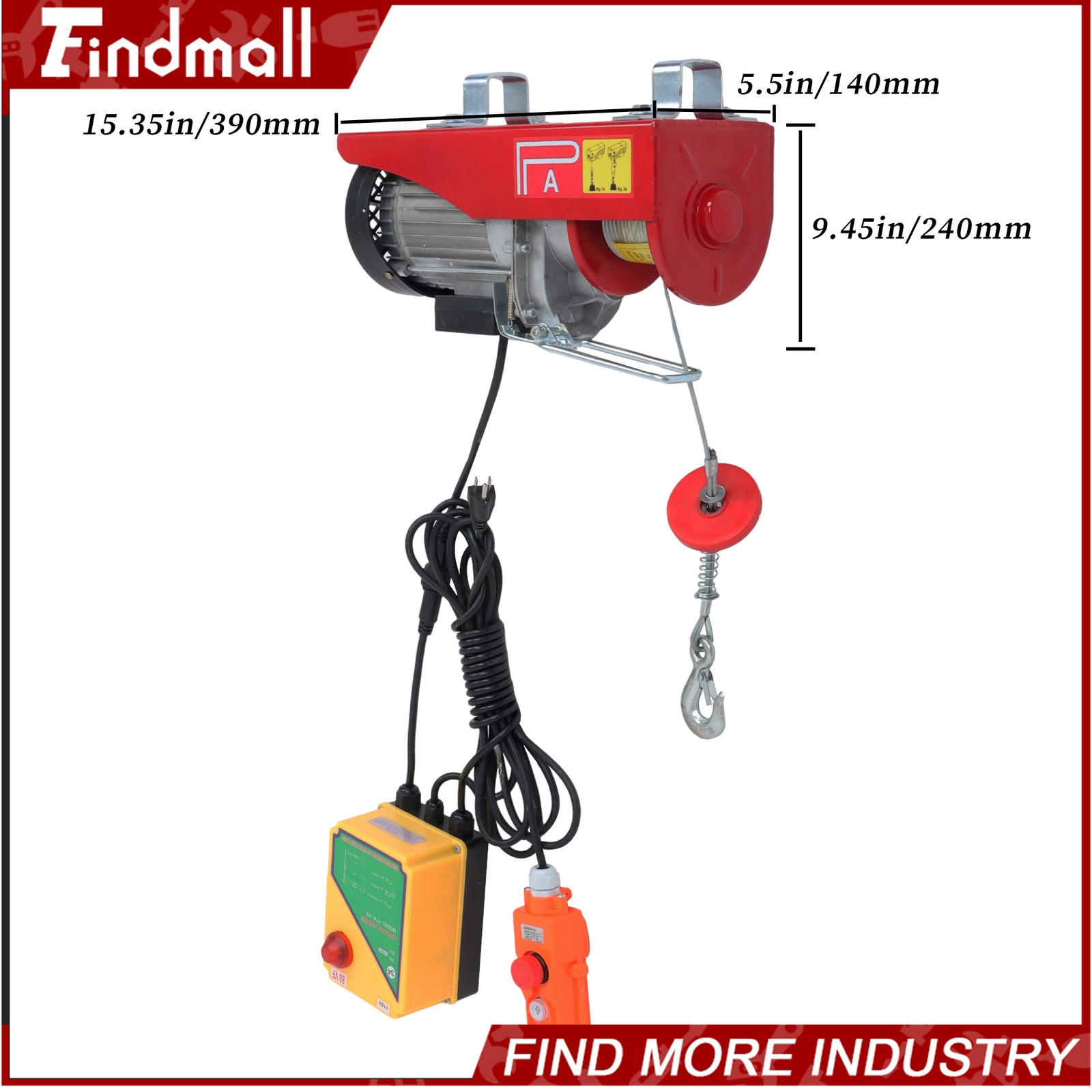 Findmall 1320 lbs 110V Mini Electric Hoist 328 ft Wireless & 14 ft Wired Remote