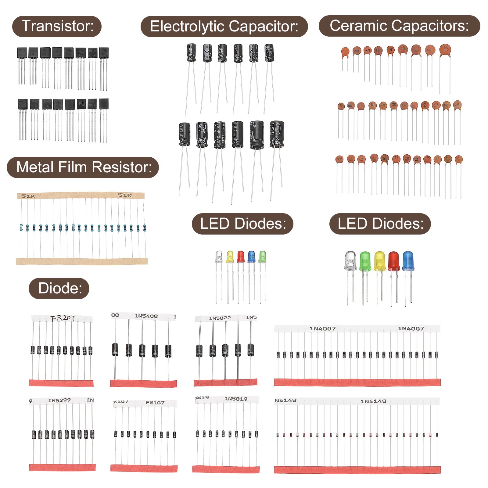 1490 x Electronics Component Assortment Kits Metal Film Resistors