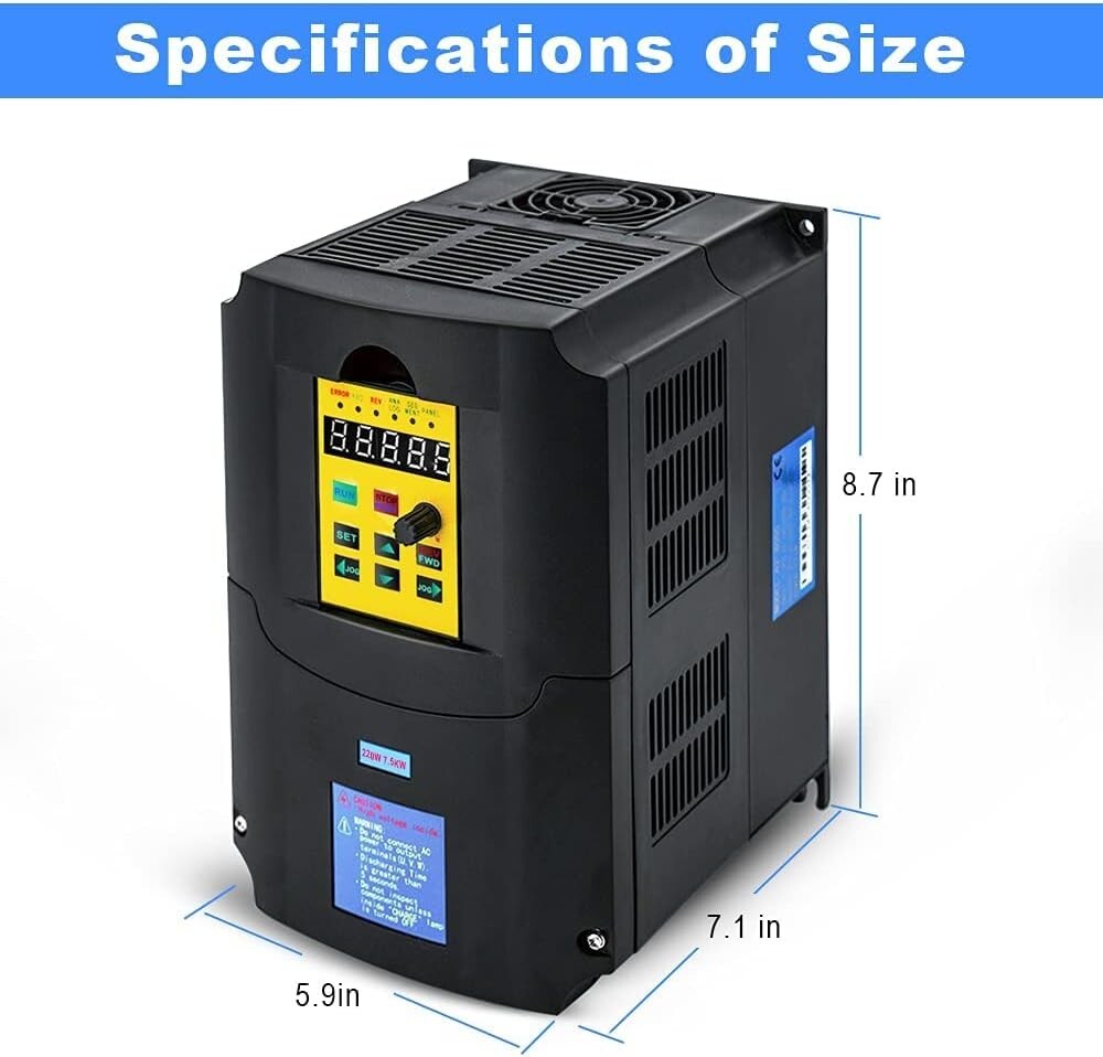 7.5KW 10HP VFD 220V 1 or 3 Phase Input 3 Phase Output Variable Frequency Drive