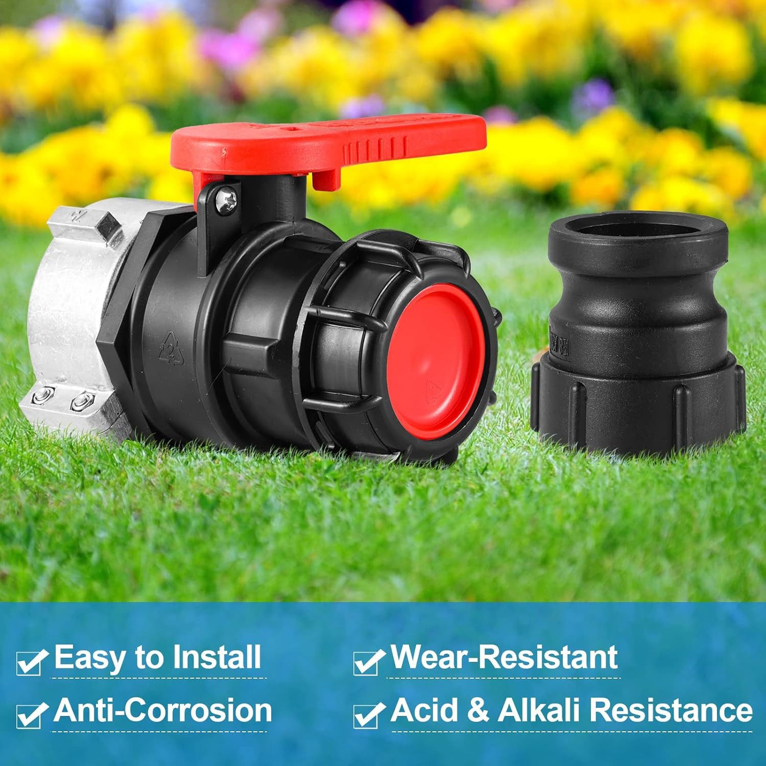 75mm IBC Tote Tank Adapter Ball Valve, 2.95″ Coarse Thread Tote IBC Ball Valve C