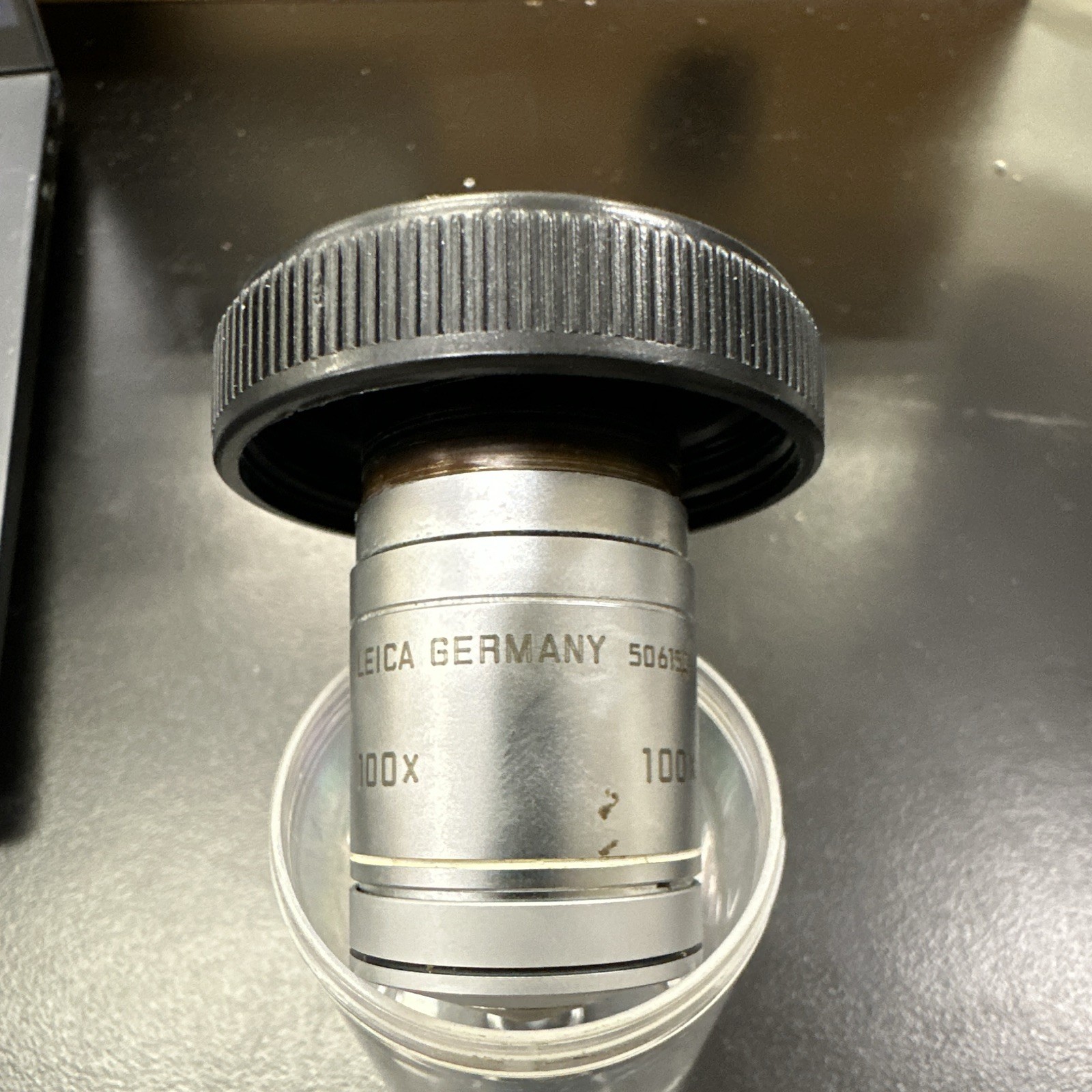 Leica N PLAN 100 100x/1.25 Oil Microscope Objective Lens 506084 Physical Lab