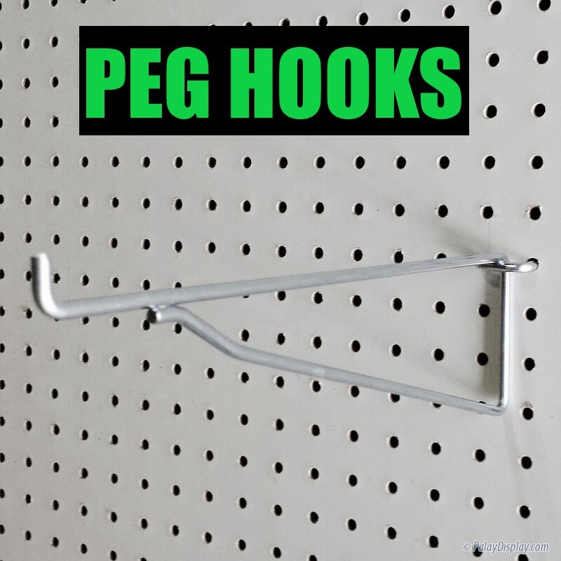 (25 PACK) PEG HOOK SHELF BRACKETS 1/8″ 1/4″ Metal Various Lengths