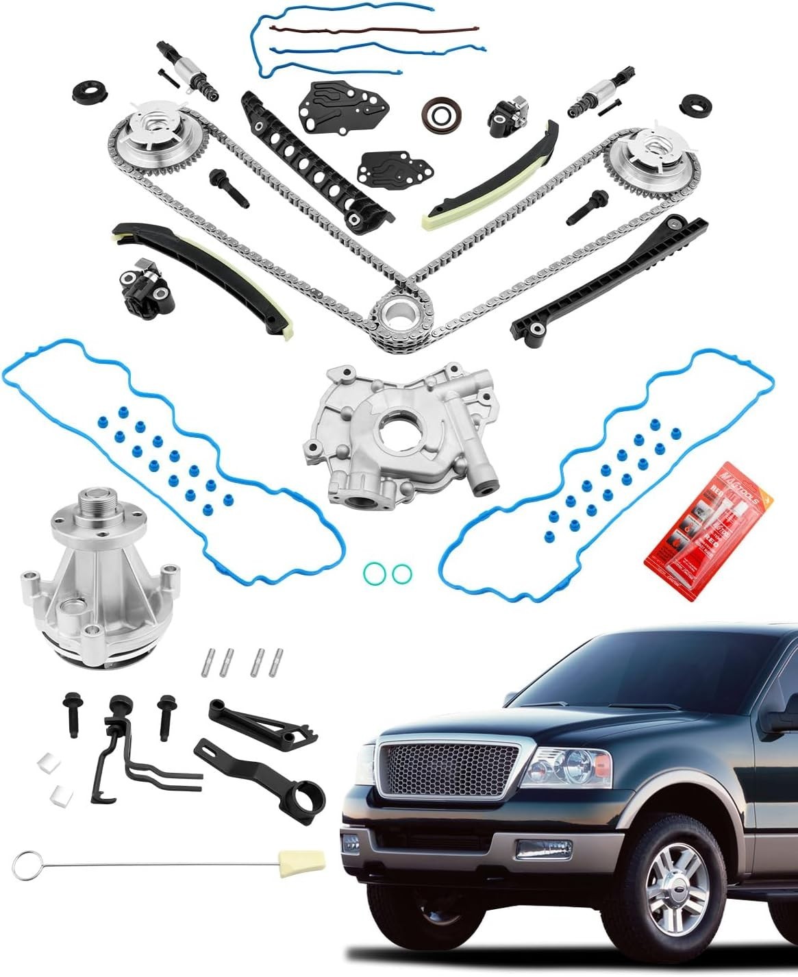 Timing Chain Kit 5.4L with Oil and Water Pumps 2004-11 Ford F trucks and SUVs