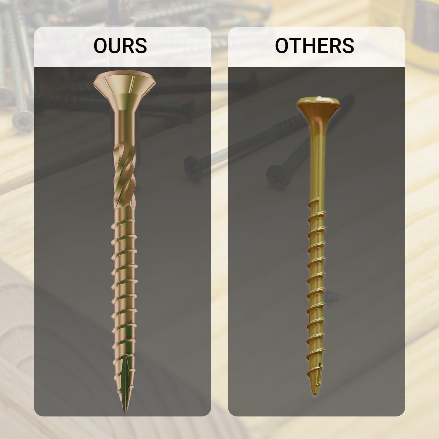 Deck Screws 3 Inch, #10 X 3, 5Lb, Rust Resistant, Brown Epoxy Coated