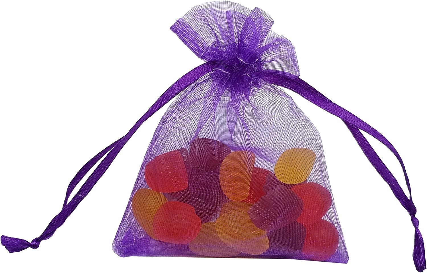 100pcs Sheer Organza Favor Bags 3×4» Jewelry 1 Count (Pack of 100), purple
