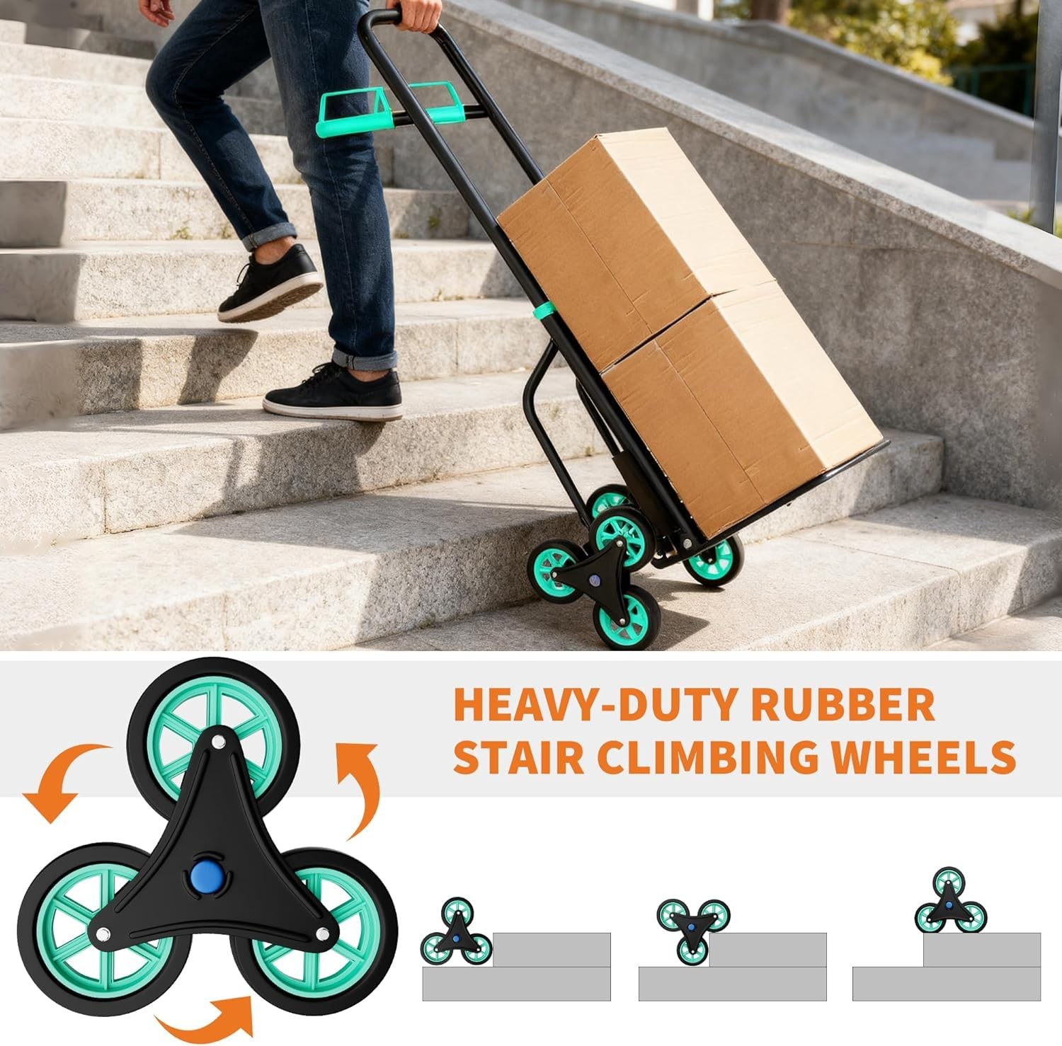 Stair Climber Hand Truck Dolly Heavy Duty Stair Climbing Cart 440 Lbs Capacity