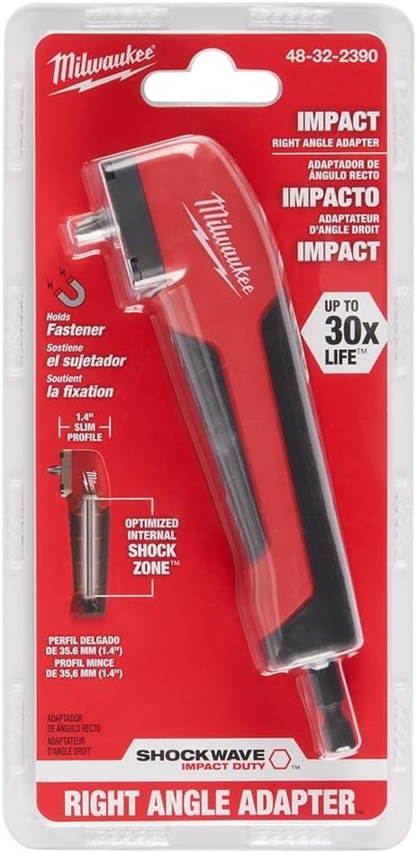 Milwaukee Tool 48-32-2390 Shockwave(Tm) Impact Right Angle Adapter, 1/4 In