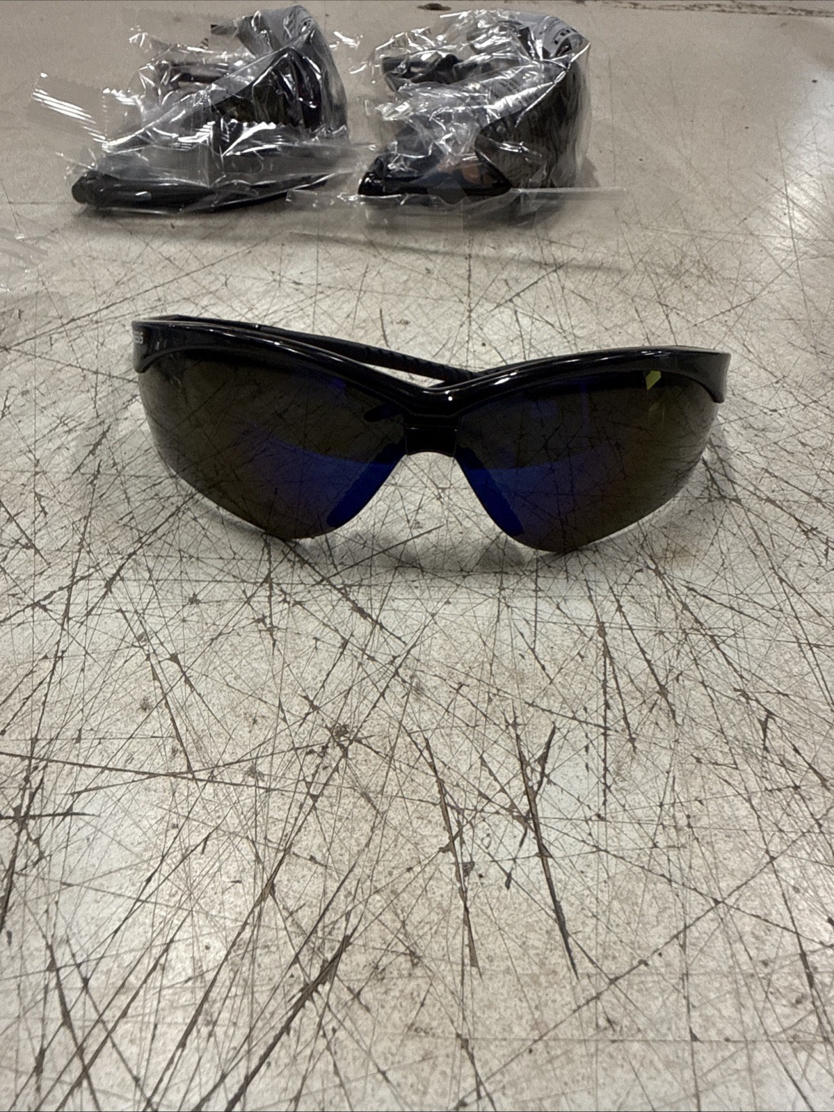 KLEENGUARD 14481 NEMESIS SAFETY GLASSES BLACK FRAME BLUE MIRROR (3 PACK)