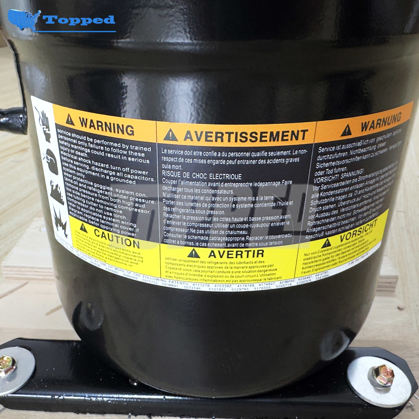 New Scroll Compressor 208-230V 1PH 3.2 Ton R-22 for Copeland CR38K6E-PFV-875