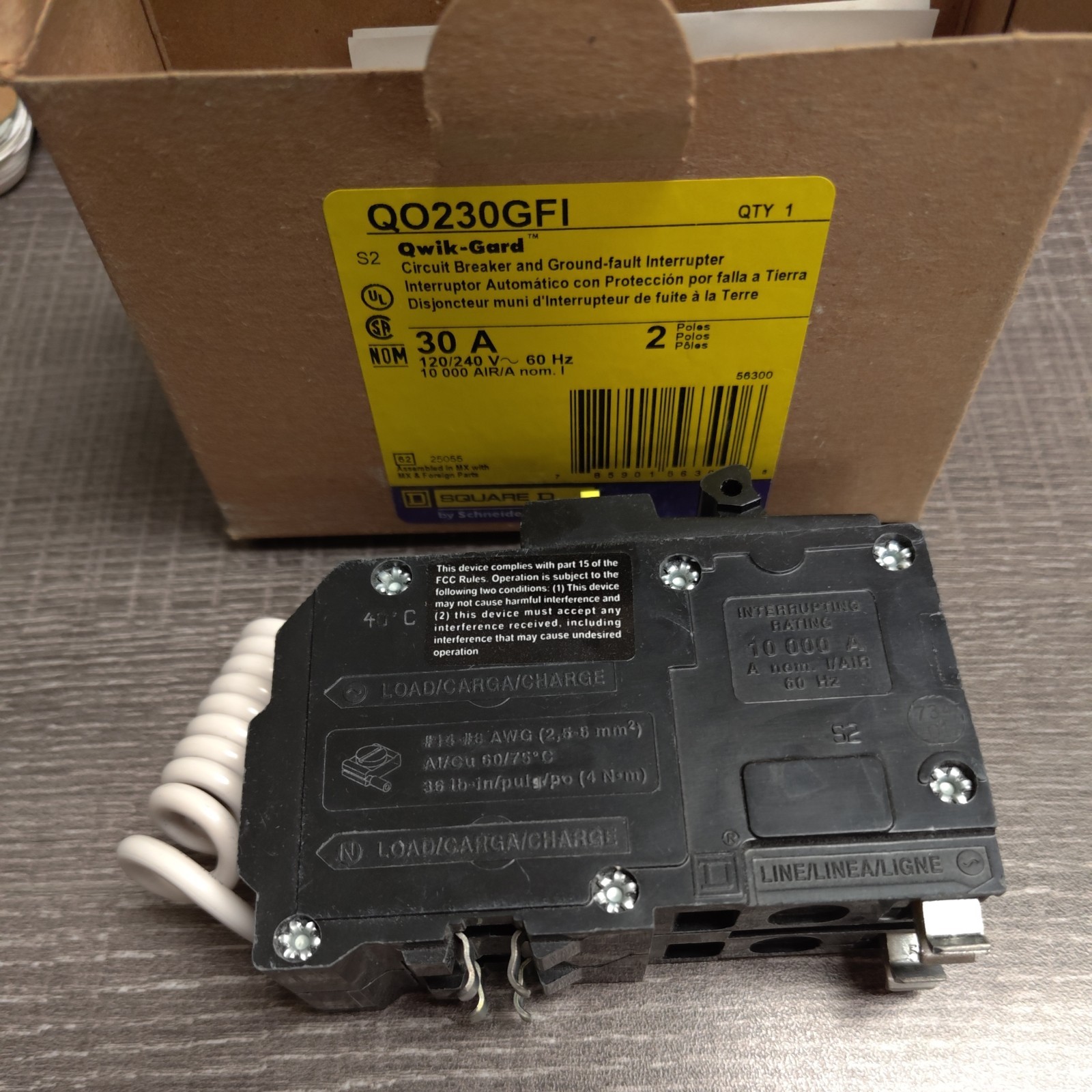 NEW Square D QO230GFI 2 Pole 30 Amp 120 240V AC QO Plug In GFCI GFI Breaker