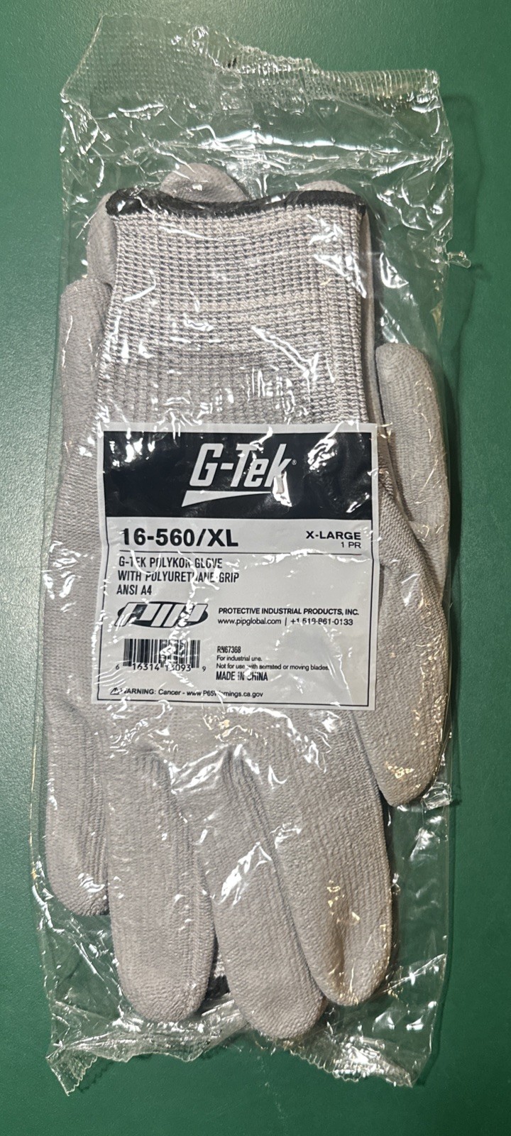 (12 Pair) PIP 16-150/XL -G-Tek Polykor Polyurethane Coated Cut-Resistant Gloves