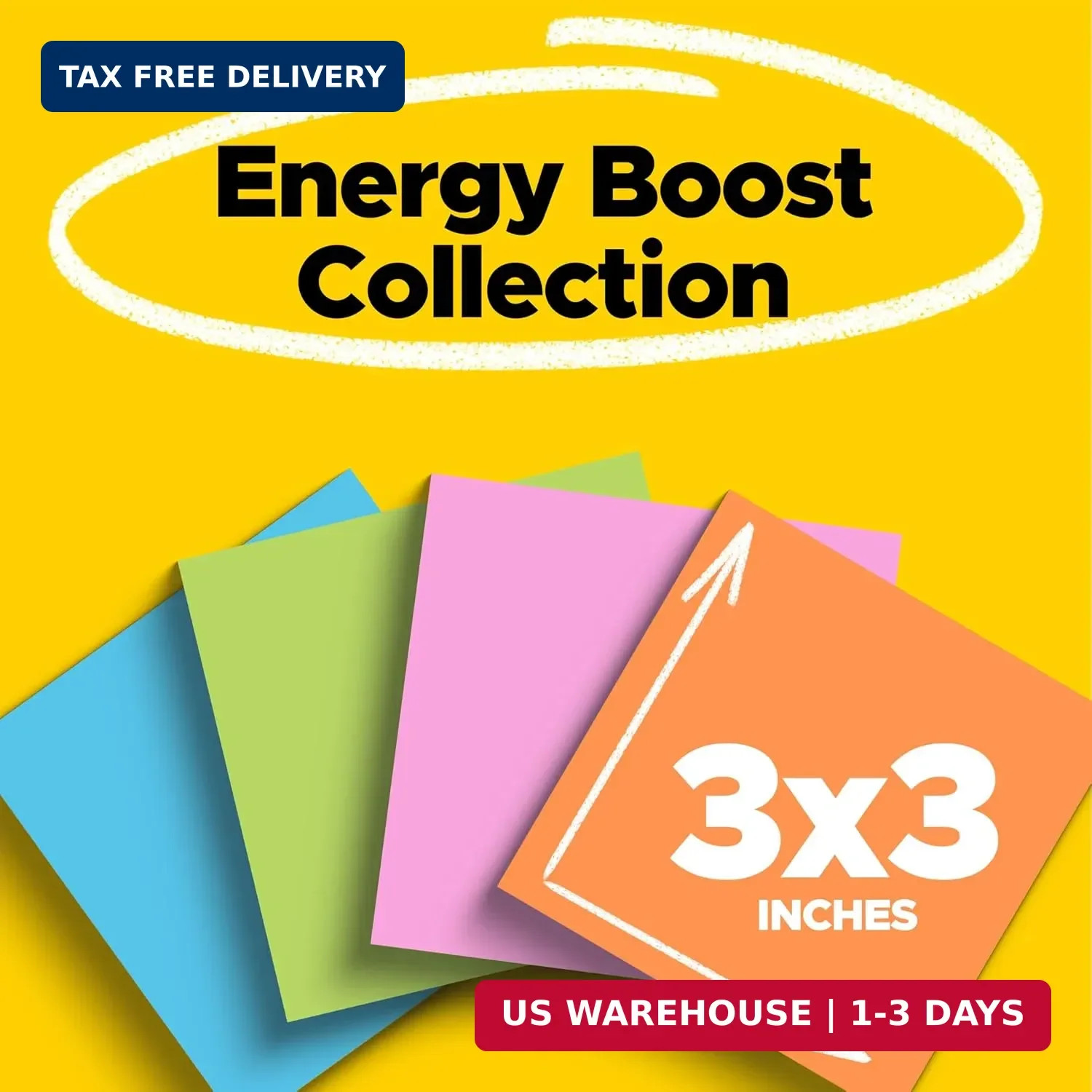 Post-it Super Sticky Notes, 3 x 3 in, Neon Fizz, 24 Pads, 70 Sheets/Pad | School