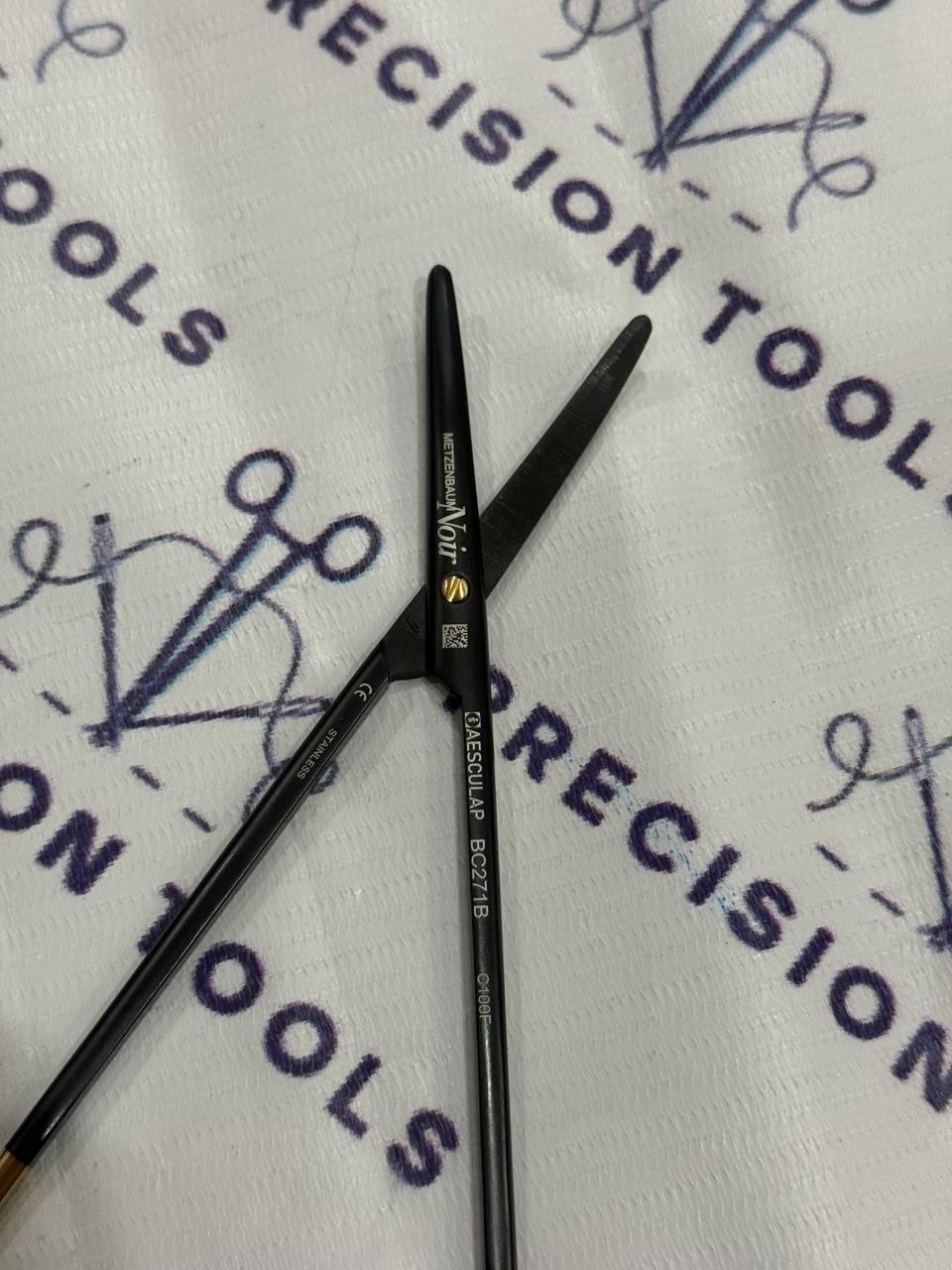 AESCULAP SCISSORS BC271B METZENBAUM 180mm 7” NOIR DUROTIP CURVED 4 PIECES