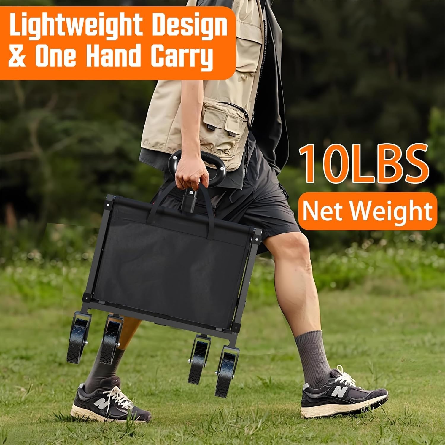 Lightweight Folding Cart with Adjustable Handle – Perfect for Outdoor Activities