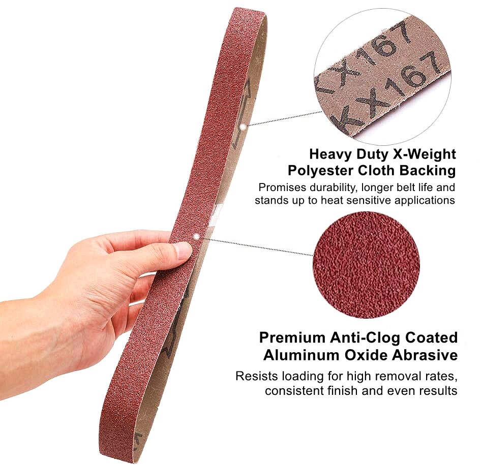 27PCS Sanding Belt 1 x 30 in 60 80 100 120 150-400 Grit Sander Belts Sandpaper