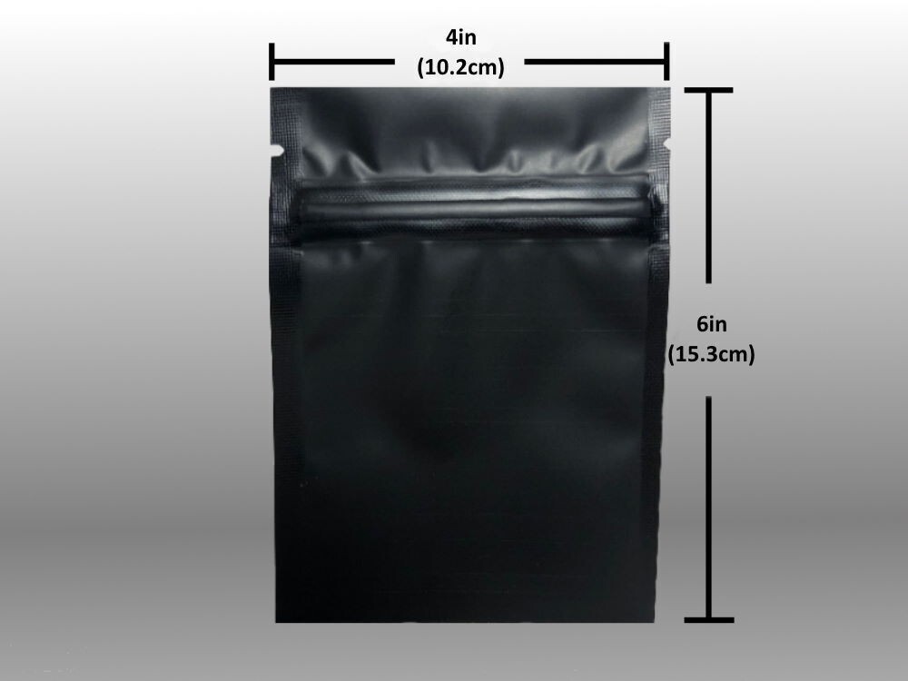 50PCS Premium 4×6″ Matte Black Small Double-Sided Mylar Foil Zip Storage Bags