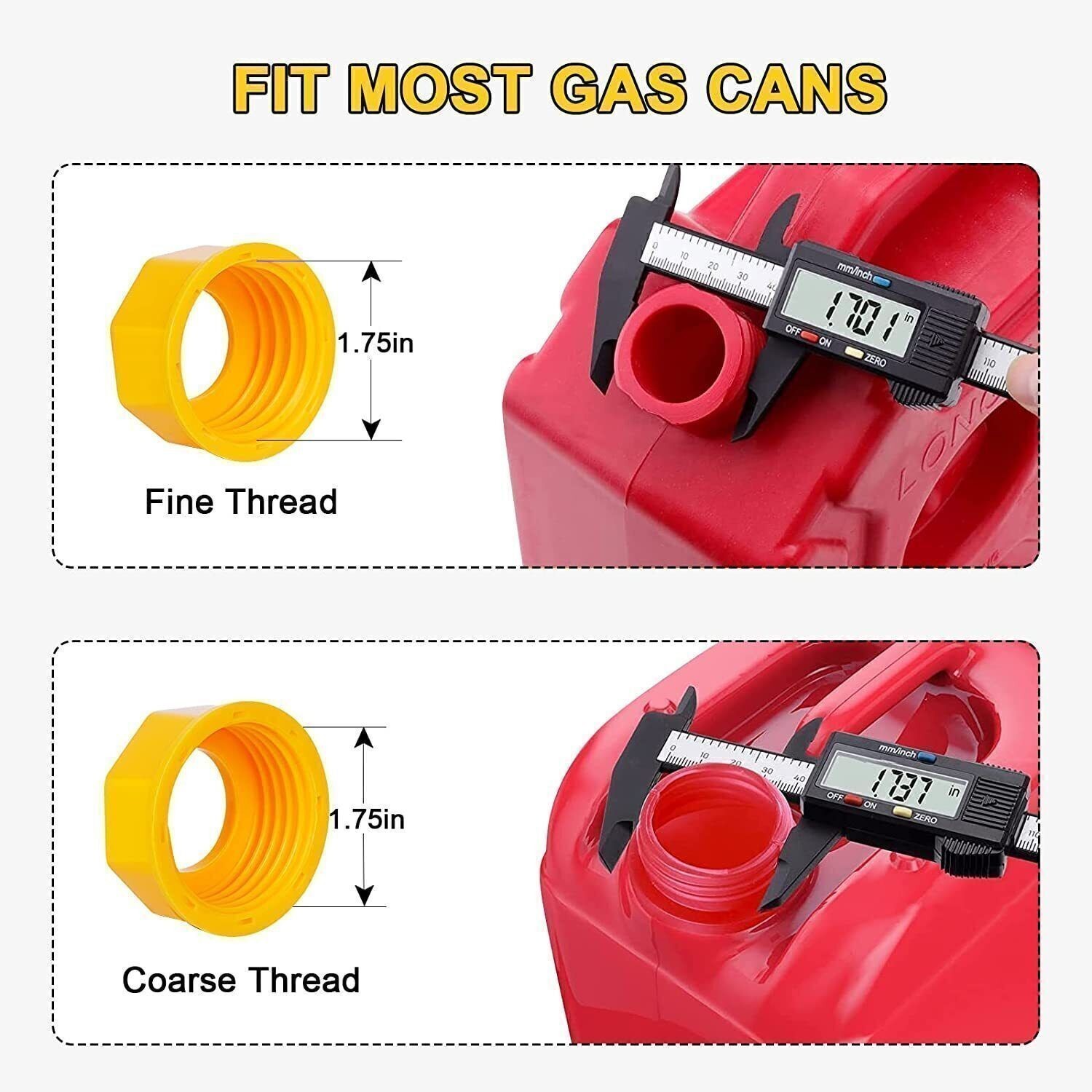 3PACK For Old Gas Can Fill Fuel Diesel Water Jug Replacement Spout with Vent Kit