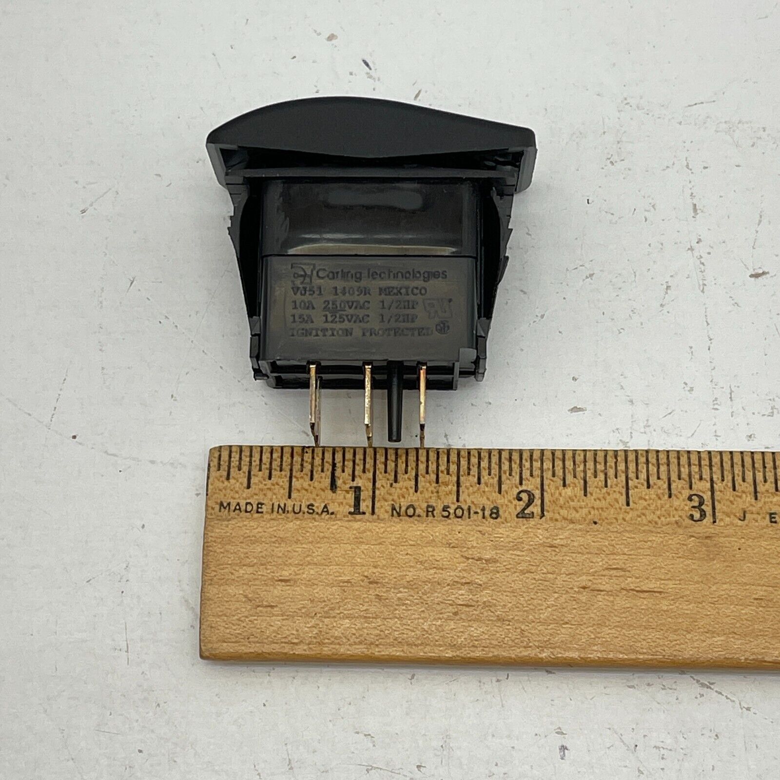 Carling Technologies VJ51-10A Rocker Switch DPDT (ON)OFF(ON) 10A 250VAC 1/2HP