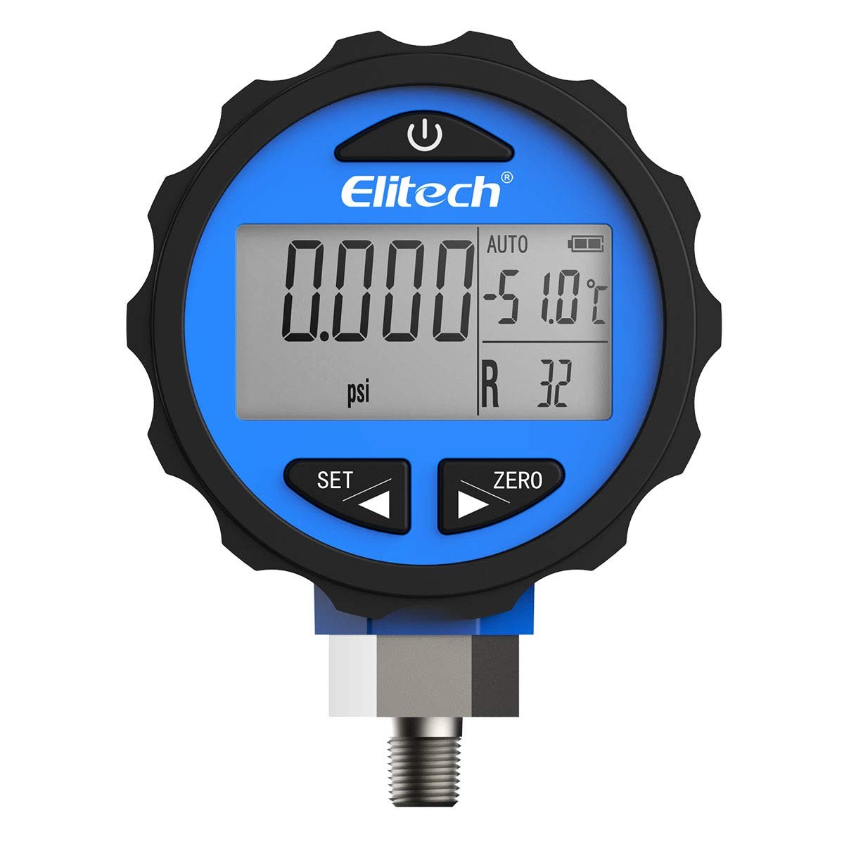 Elitech PG-30Pro Blue Refrigeration HVAC Digital Pressure Gauge