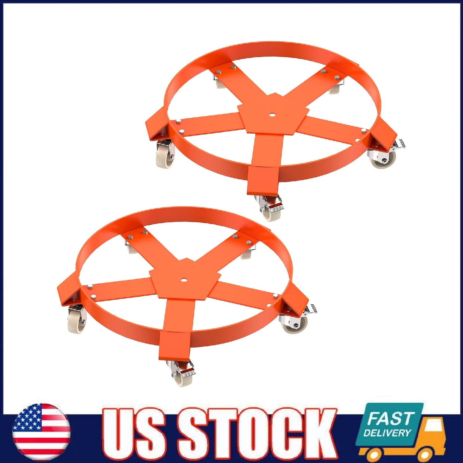 1/2 Pack 55 Gallon Drum Dolly Cart ,Heavy Duty Barrel Dolly Cart w/ Steel Frame
