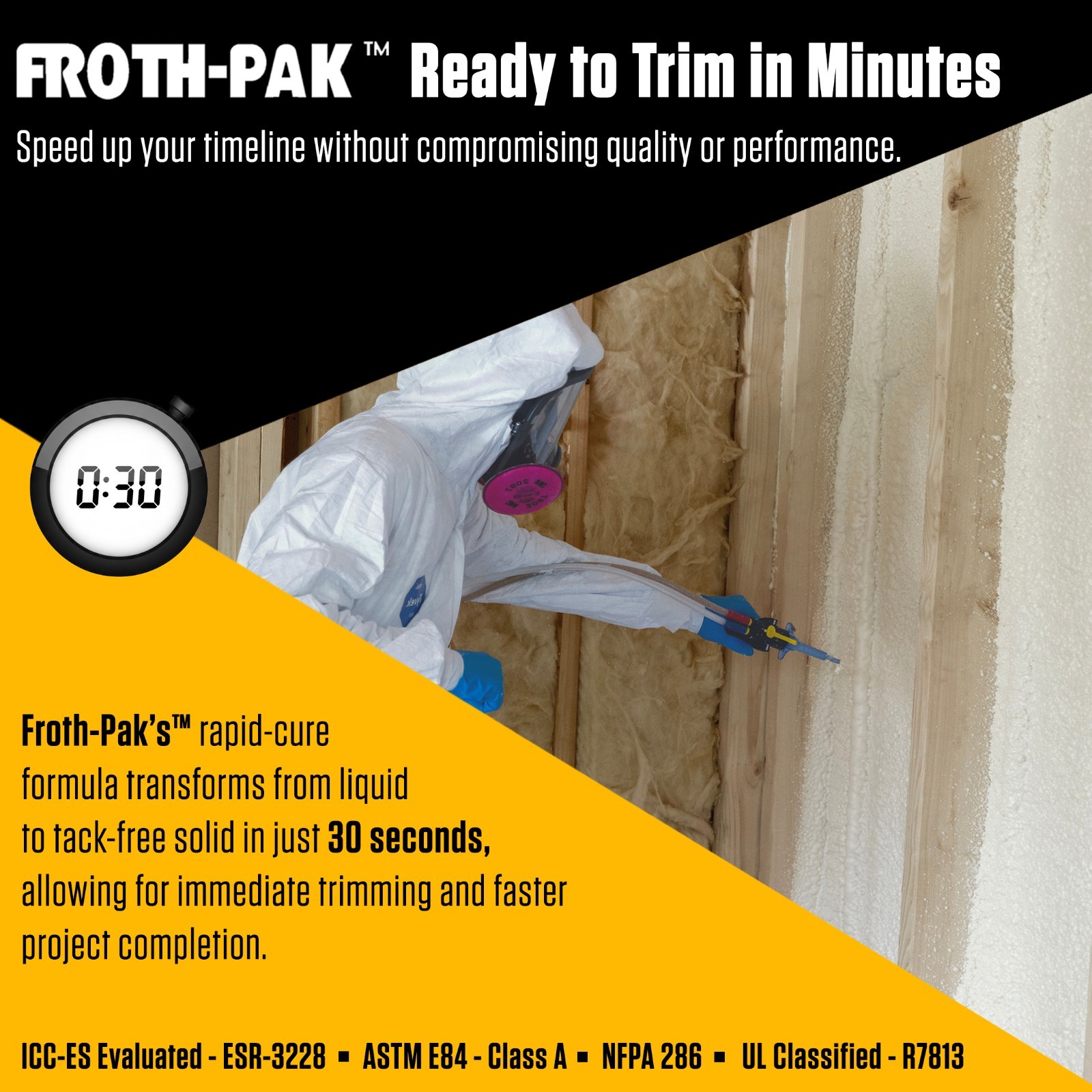 Froth-Pak 630 Spray Foam Insulation Kit, Class A Fire-Rated