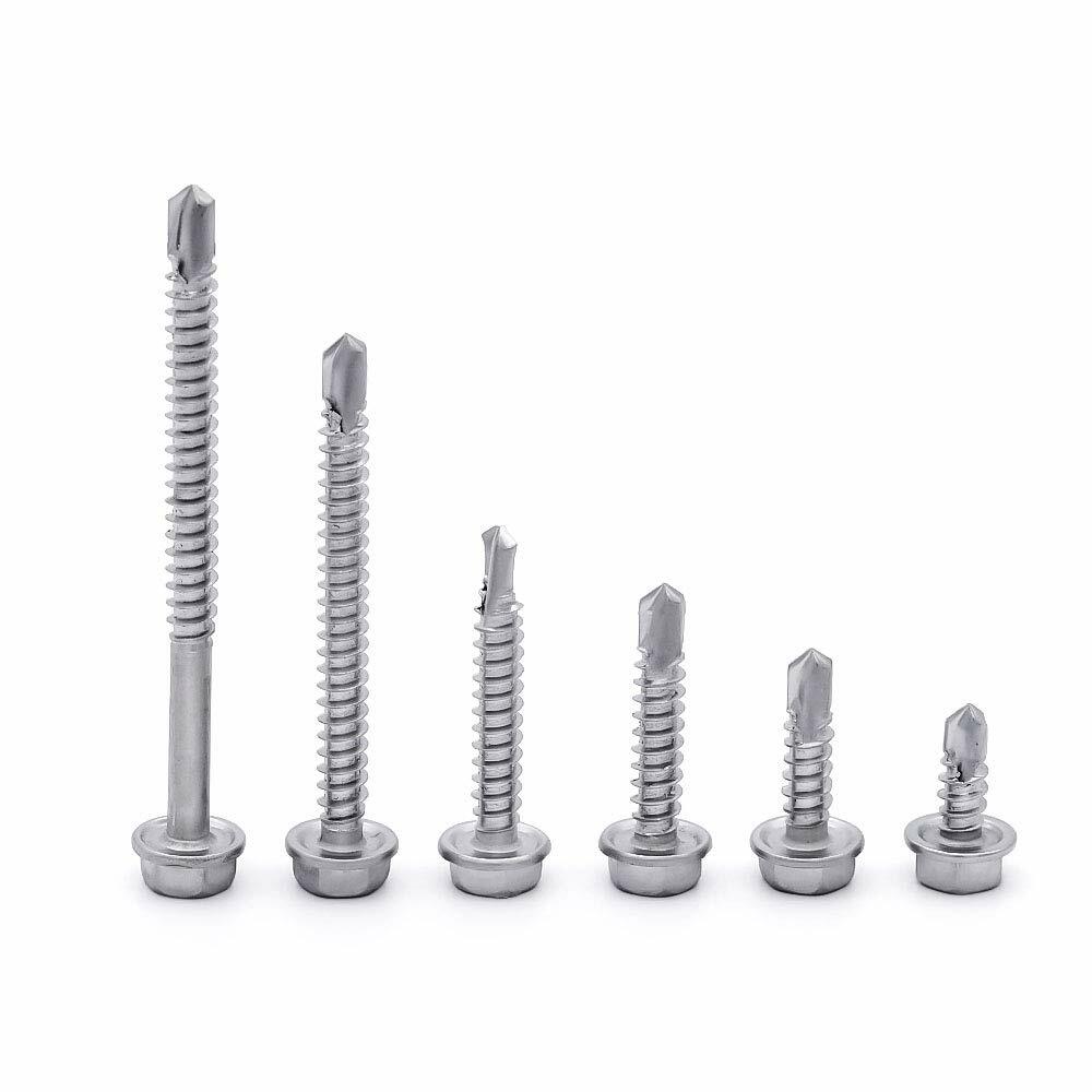 Hex Washer Head #8 x 1/2 – 2″ Indented Unsloted Self Drilling screws zinc