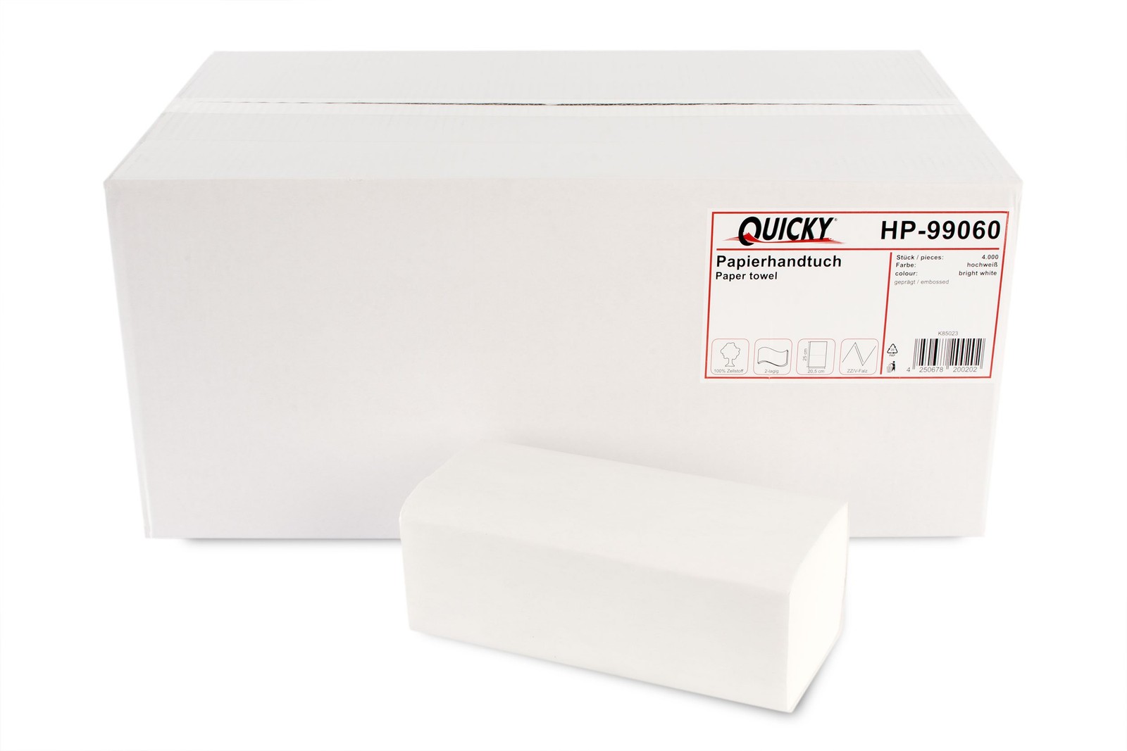 Paper Towels with ZZ/Fold, 2 Ply, 23 x 21 Inches, High White, 4000 Sheets – Hoc…