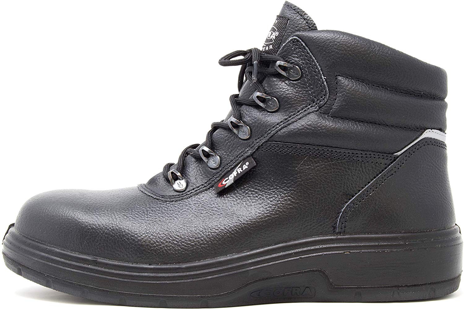 COFRA Leather Work Boots – NEW ASPHALT Treadless Footwear- Size 11,Black